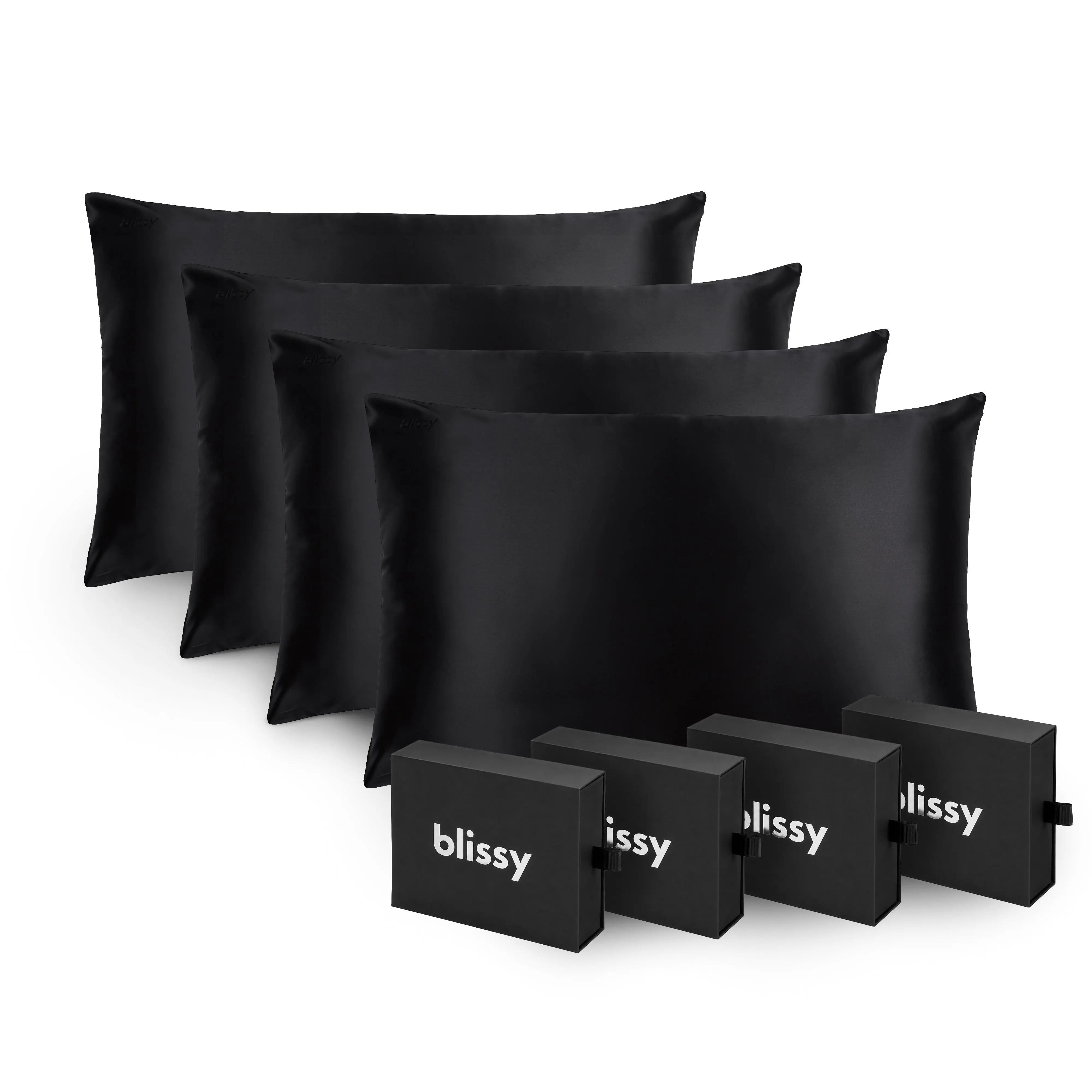Blissy Silk Pillowcase (Bundle – 2 or 4 Pack) – 100% Pure Mulberry Silk – Improves Hair, Skin & Sleep!