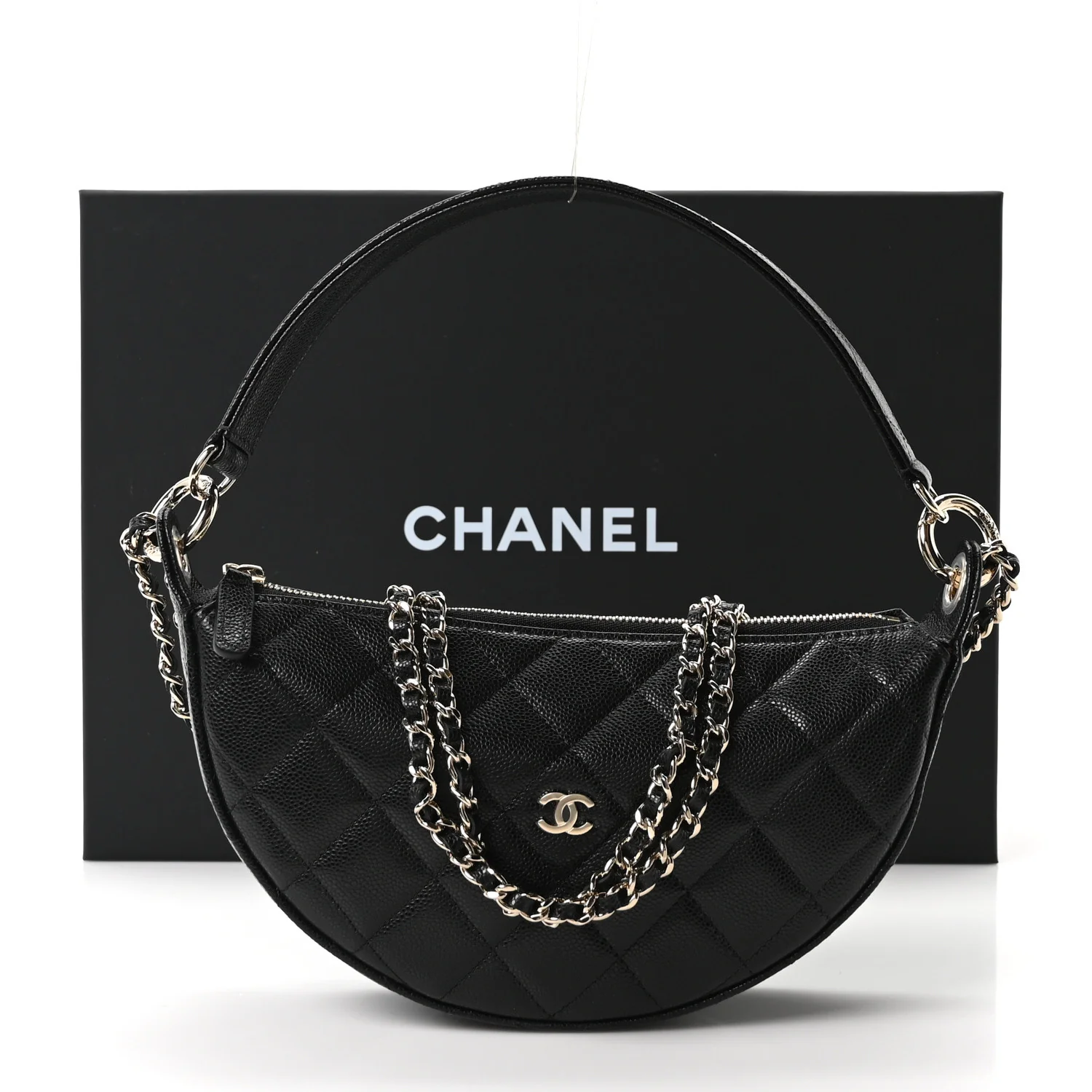 Caviar Quilted Other Shape With Chain Black - Top Club
