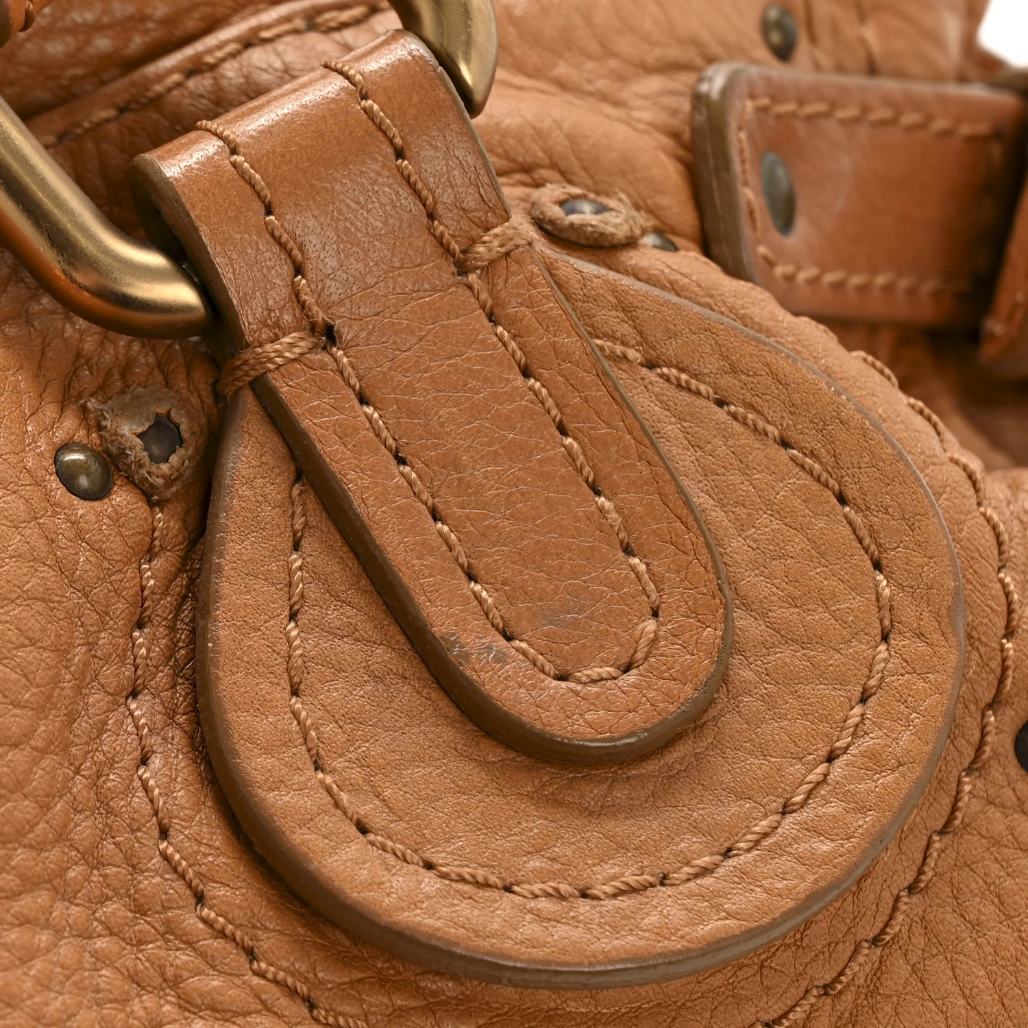 Calfskin Medium Paddington Satchel Tan - Top Club