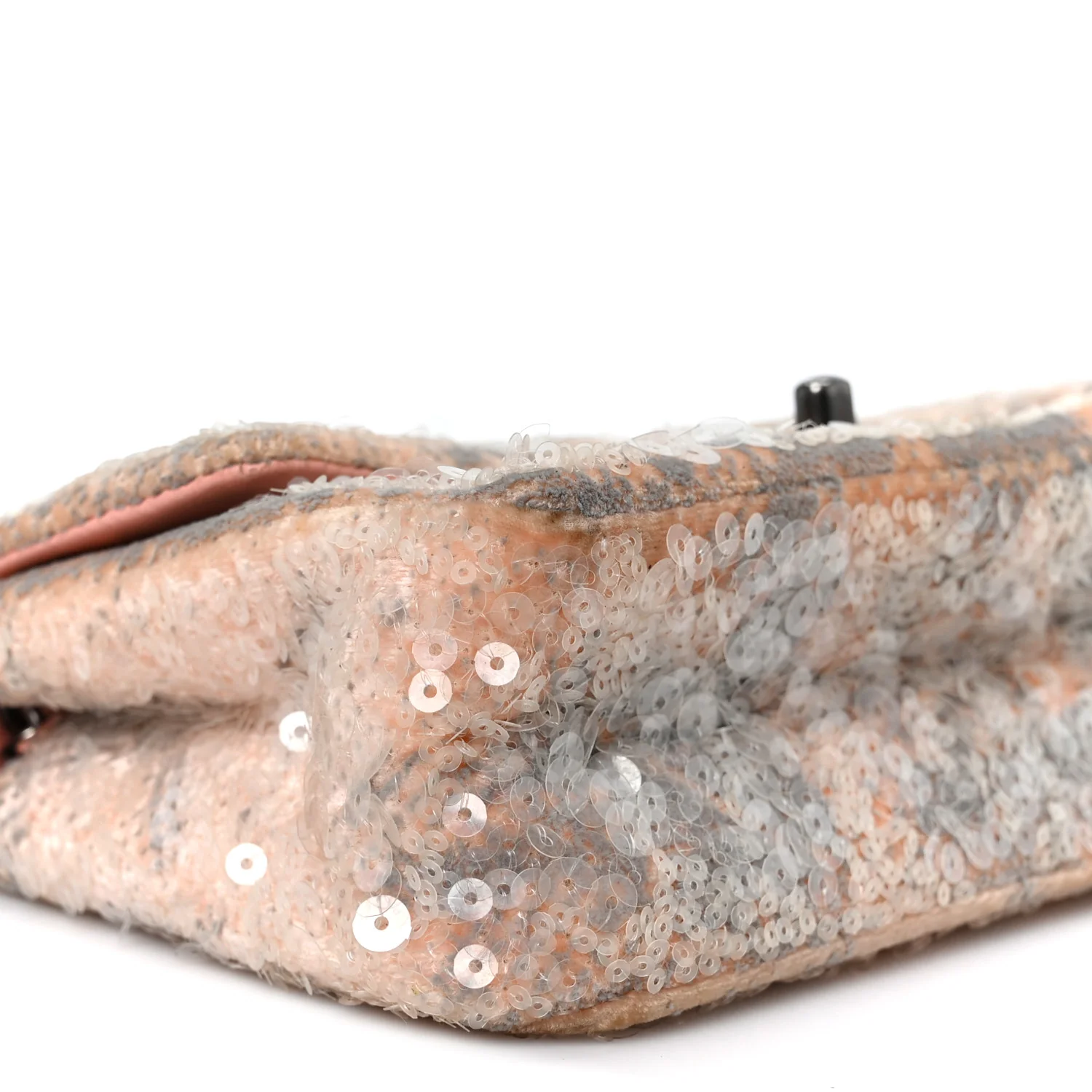 Sequin Mini Flap Light Orange Grey - Top Club