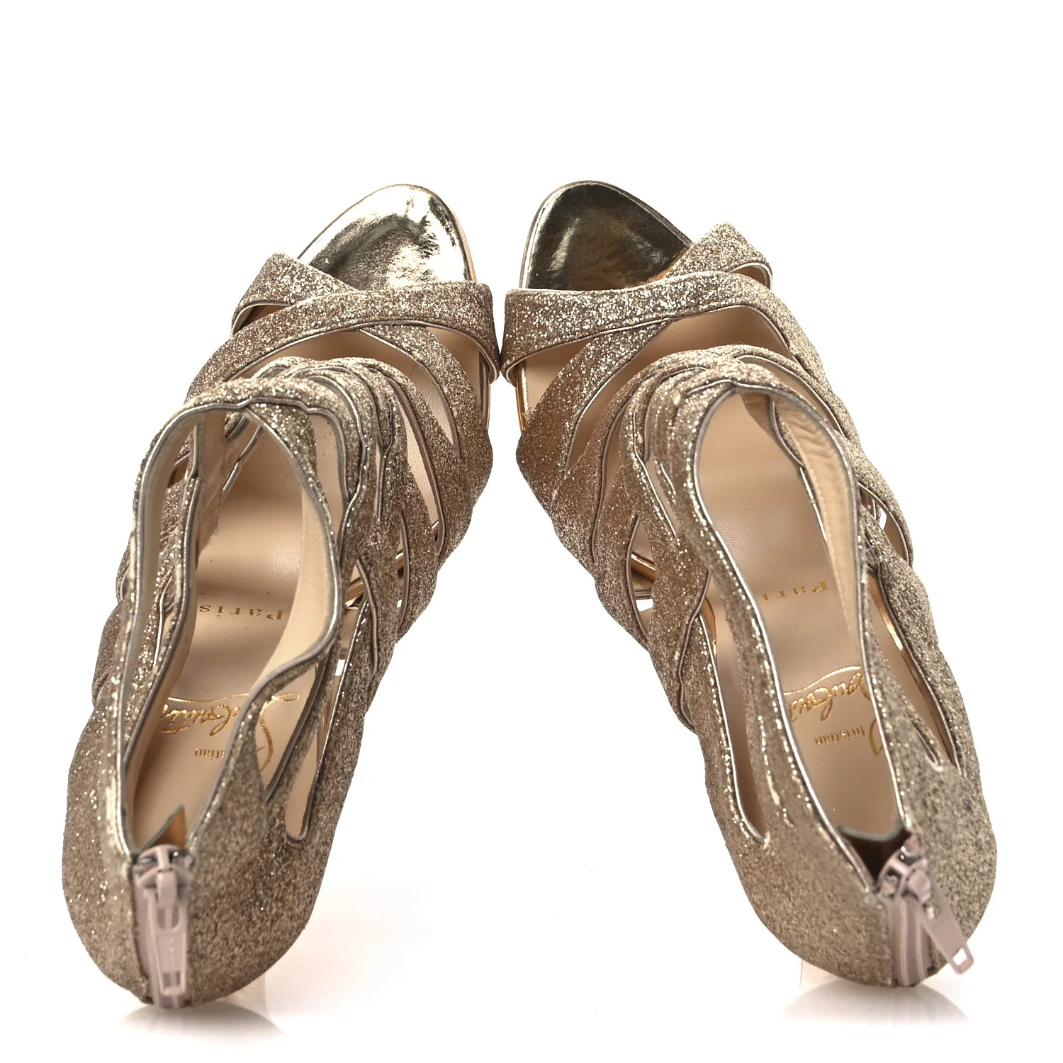 Glitter Mini Specchio Balota Platform Sandals 37.5 Gold