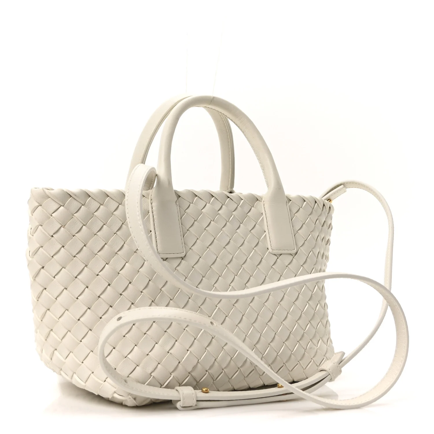 Nappa Intrecciato Mini Cabat White - Top Club