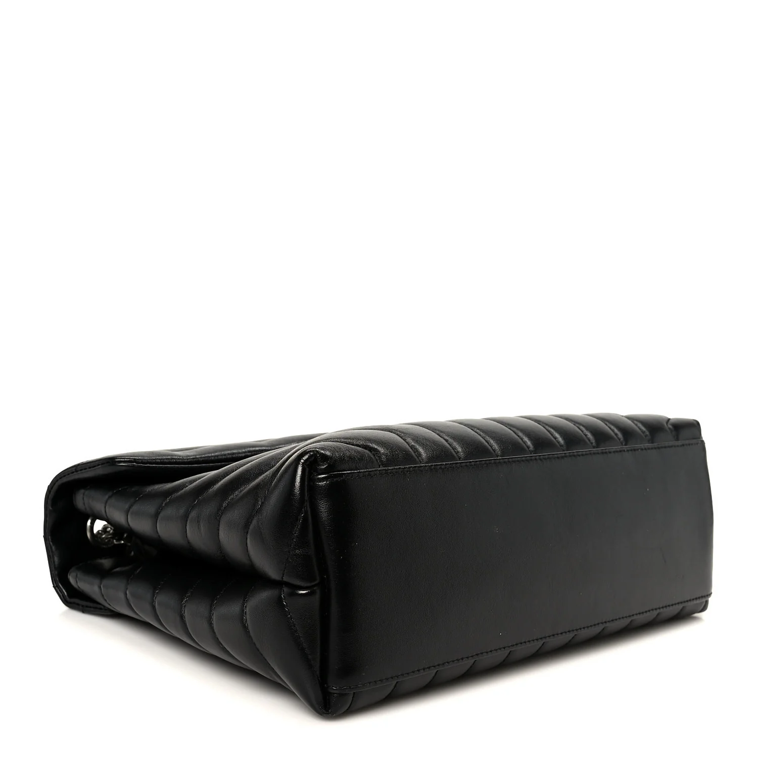 Calfskin Y Quilted Monogram Medium Loulou Chain Satchel Black - Top Club