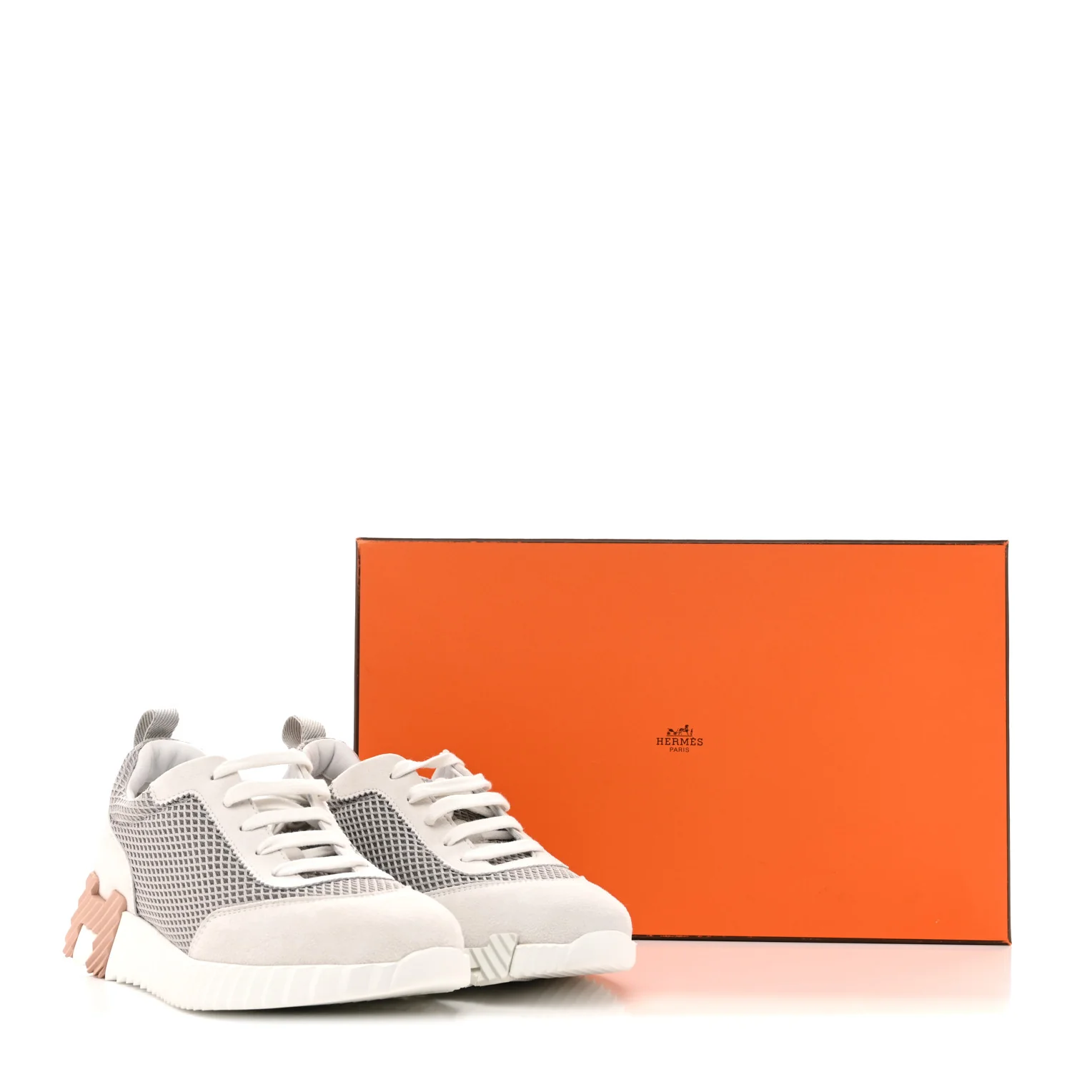 Air Mesh Suede Goatskin Bouncing Sneakers 38.5 Gris Lulea White - Top Club
