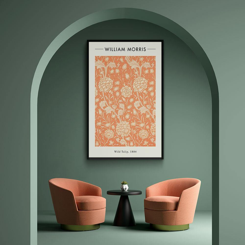 Walljar - canvas schilderij - william morris - wild tulip Canvas schilderij - 80 x 120 cm