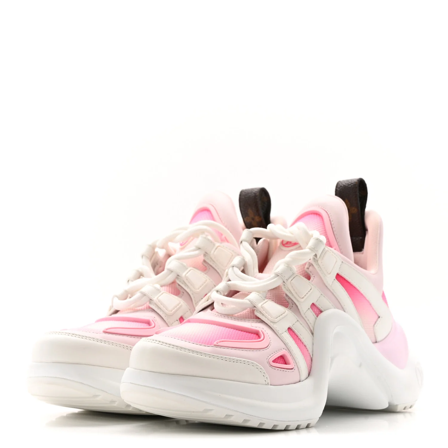 Calfskin Technical Nylon LV Archlight Sneakers 37 White Pink - Top Club