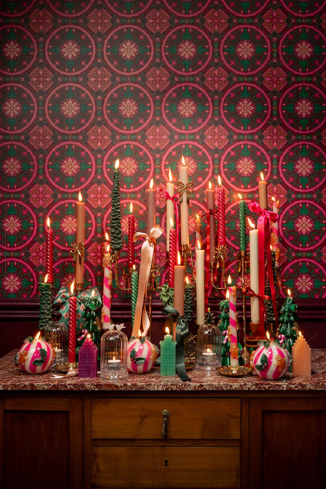 Glazen waxinelichthouder met hart