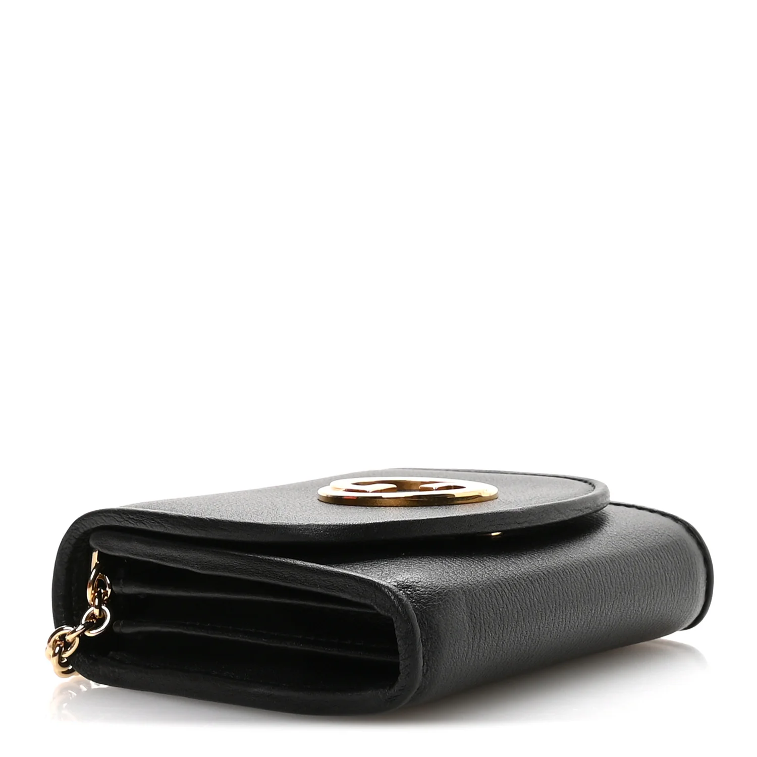 Roxy Calfskin Medium Blondie Chain Wallet Black - Top Club