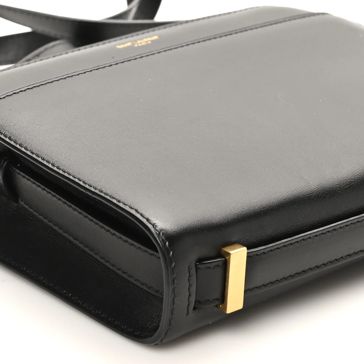 Calfskin Reverse Satchel Black - Top Club