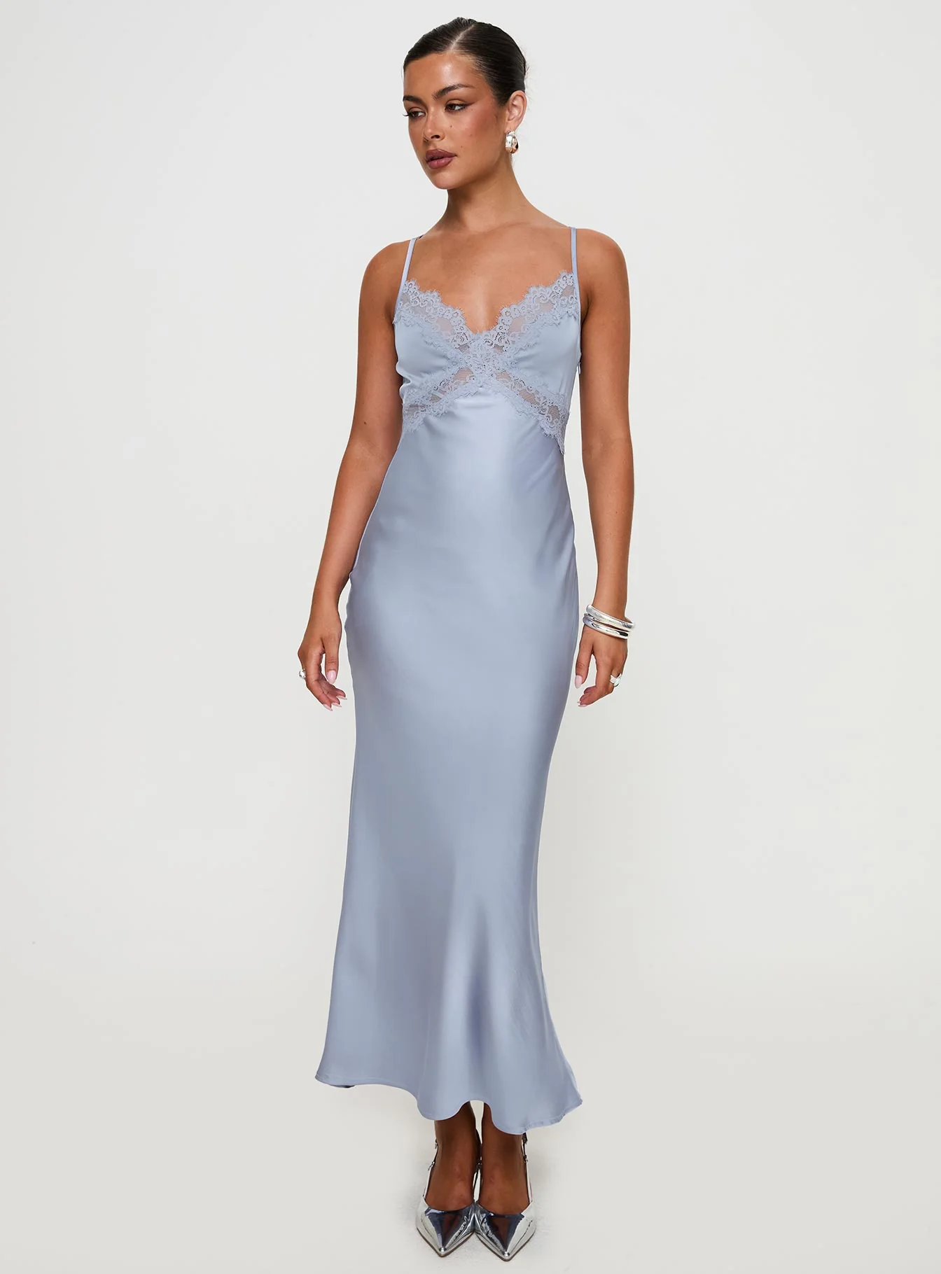 Treasure Bias Cut Maxi Dress Blue