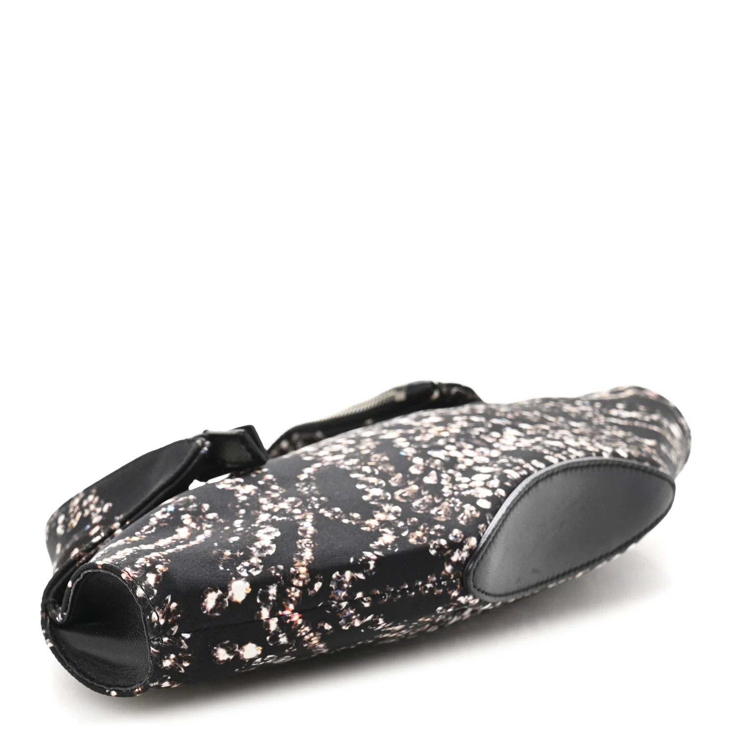 Silk Dandelion Print De Manta Clutch Black - Top Club