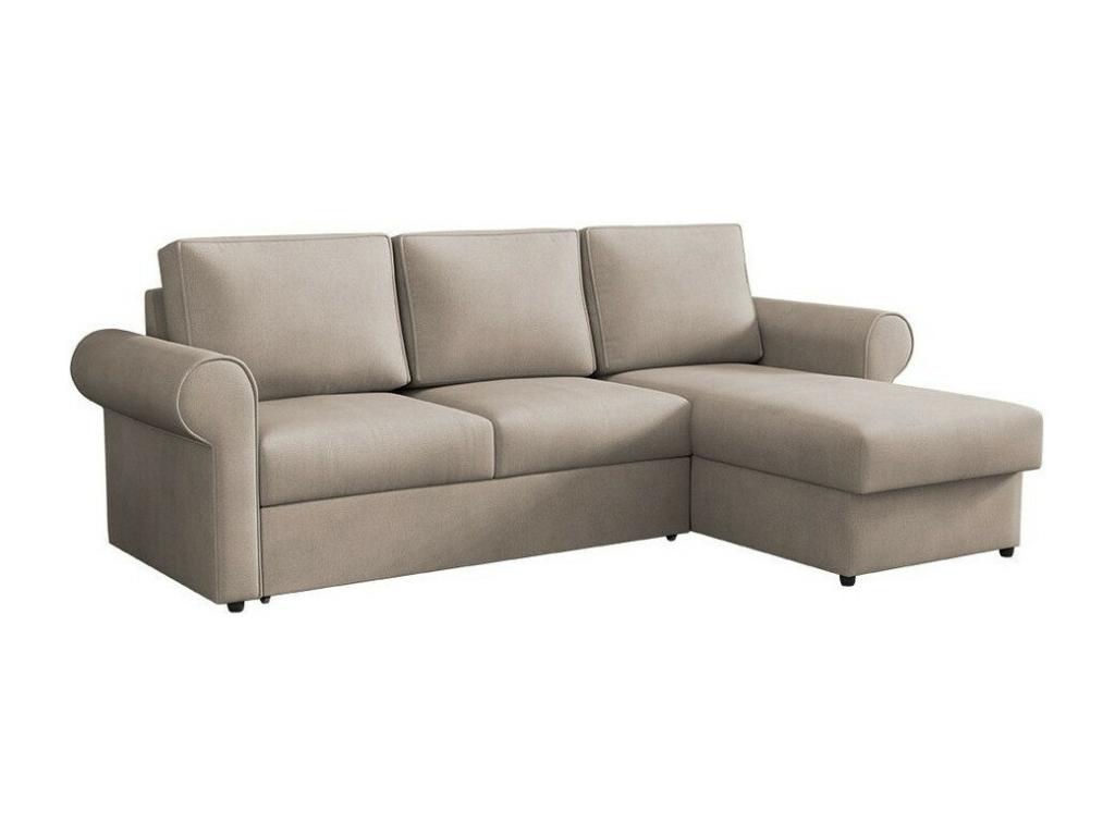 Sofá rinconero Columbus 131, De color marrón claro, Función de descanso, 246x155x90cm