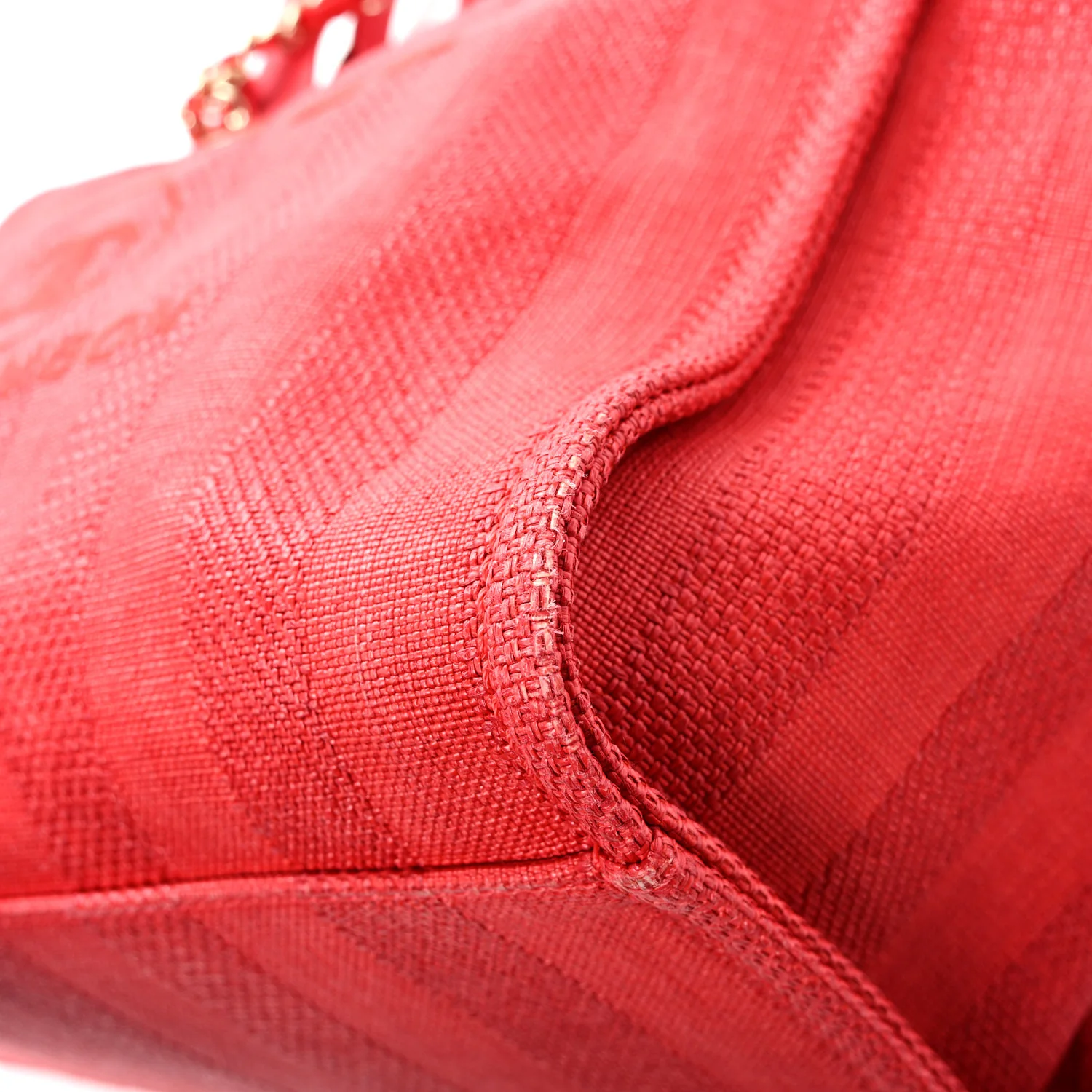 Mixed Fibers Striped Medium Deauville Tote Red - Top Club