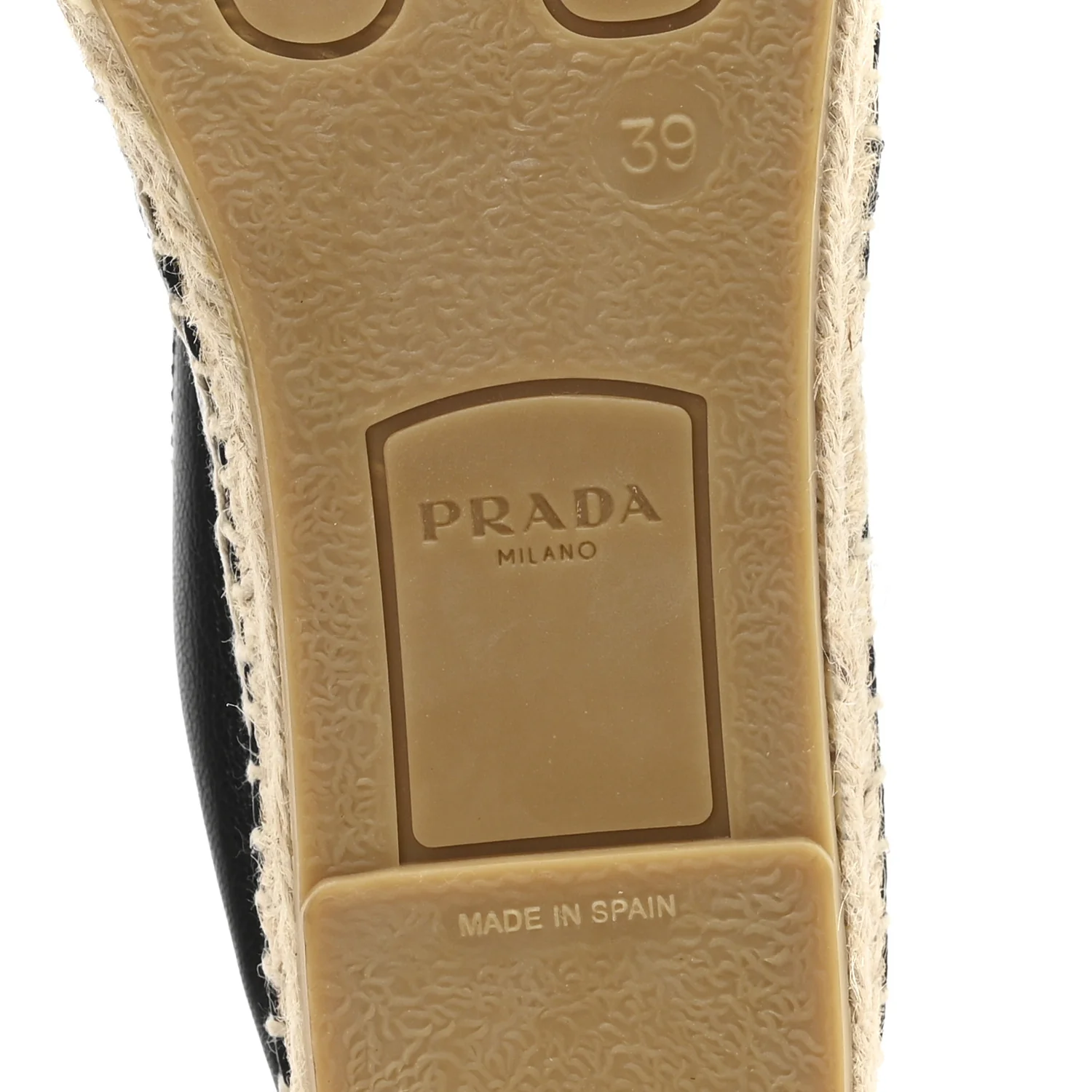Nappa Embroidered Logo 20mm Espadrilles 39 Black - Top Club