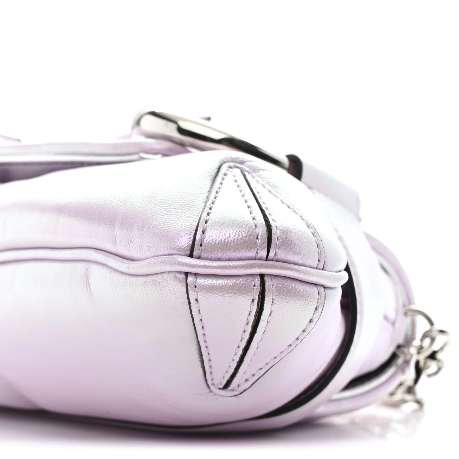 Iridescent Nappa Vertical Matelasse Medium Maxi Horsebit Chain Shoulder Bag Escape Pink - Top Club