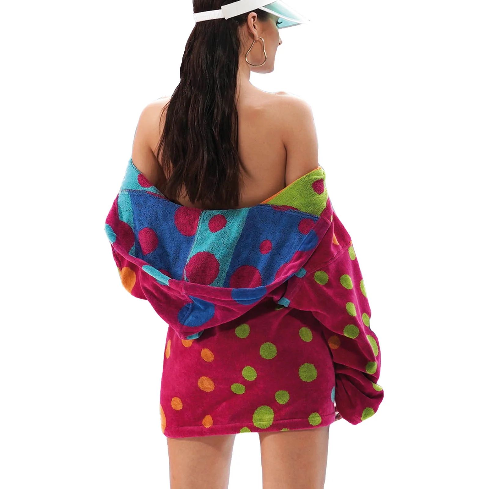 Accappatoio Con Cappuccio In Cotone Los-Roques Tg. M Fuxia Carrara