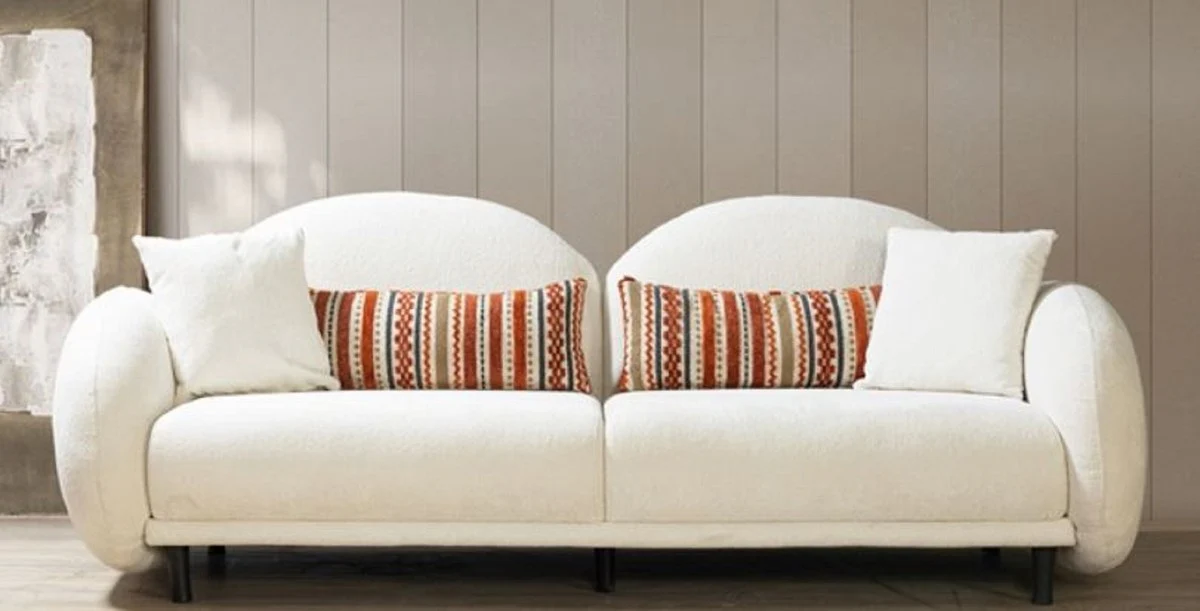 Luxury sofa white / black 230 x 100 x H. 85 cm - living room sofa - living room furniture - luxury furniture - luxury furnishings
