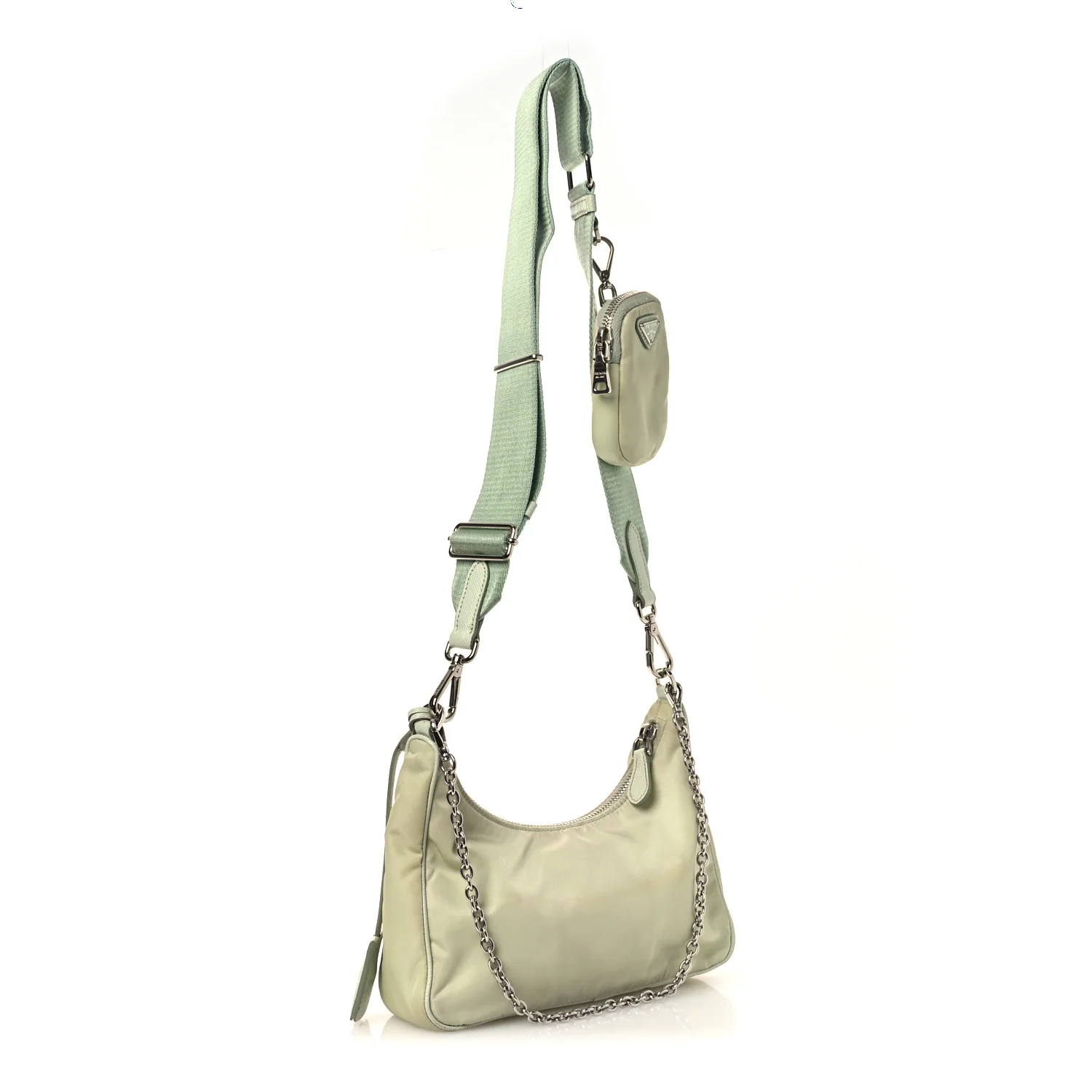 Re-Nylon Saffiano Re-Edition 2005 Shoulder Bag Acqua - Top Club