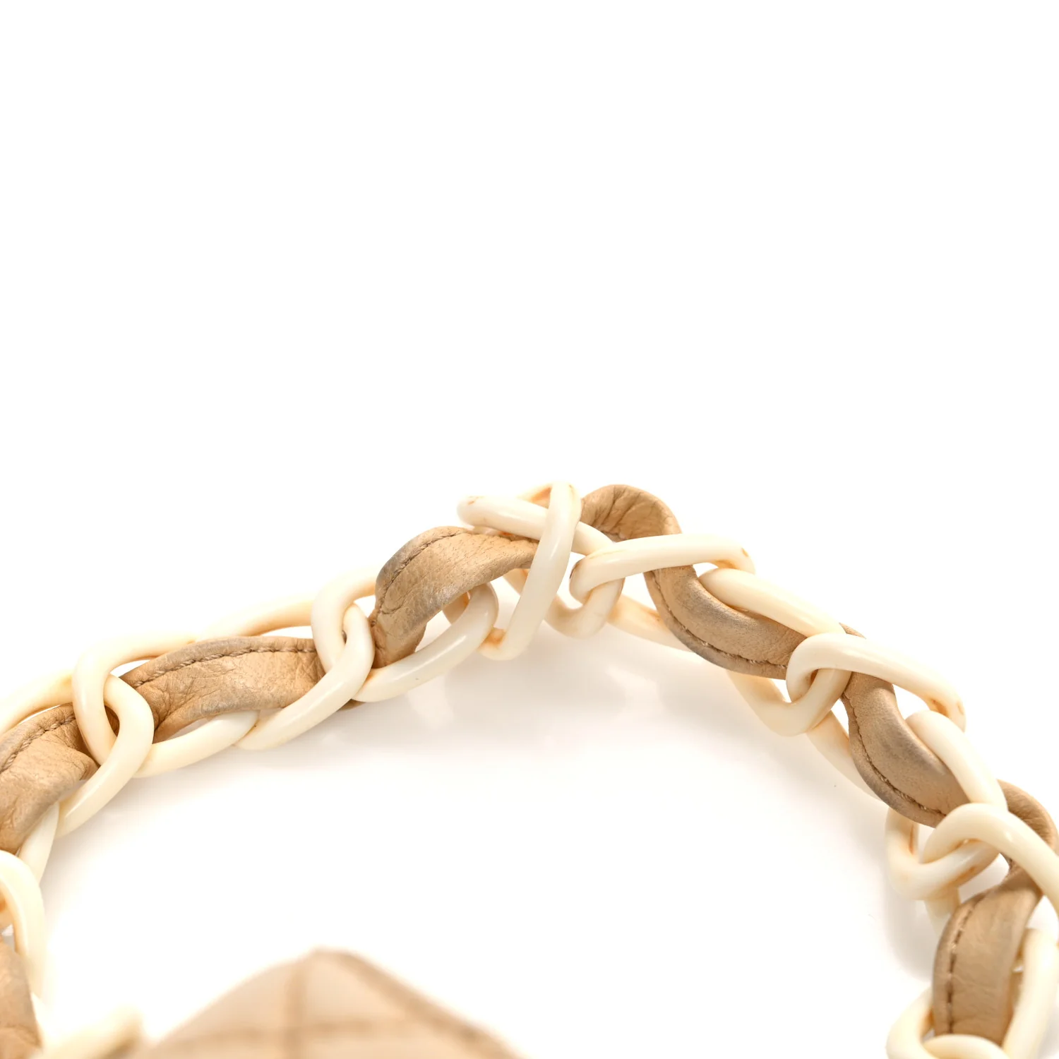 Lambskin Quilted Bekko Resin Mini Square Flap Beige - Top Club