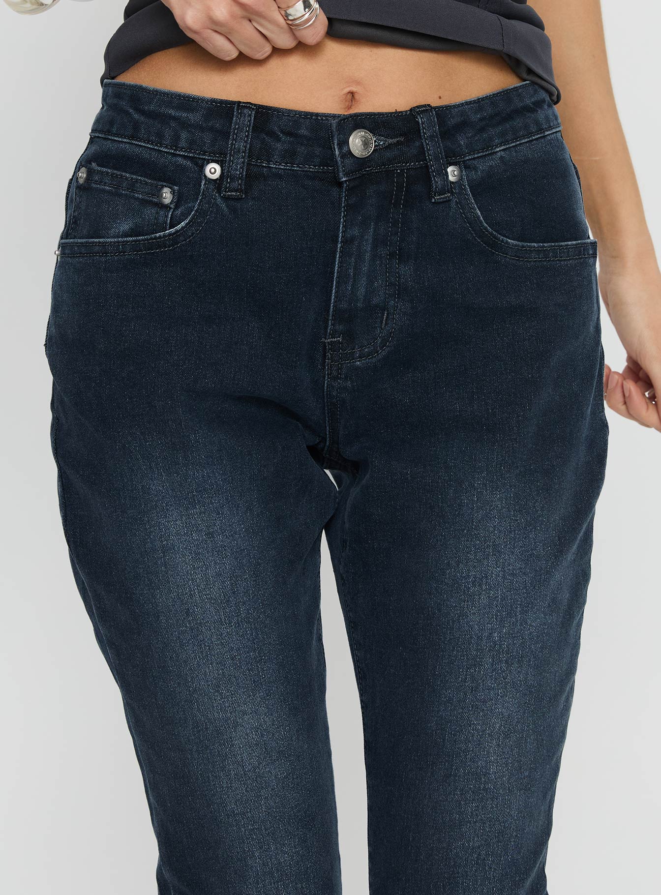 Illyssa Mid Rise Skinny Jeans Washed Charcoal