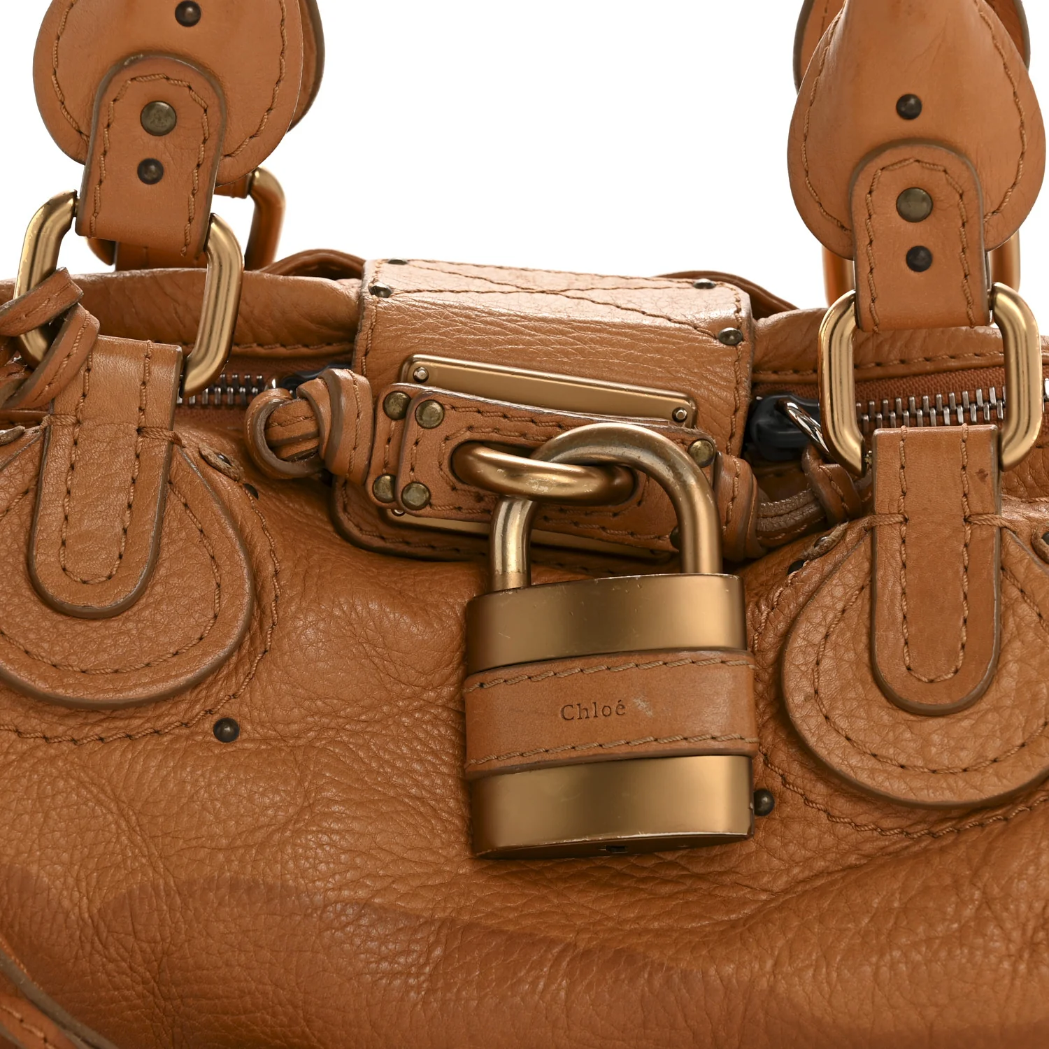Calfskin Medium Paddington Satchel Tan - Top Club