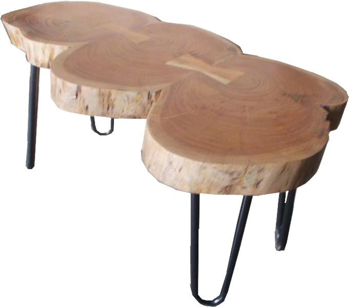 Side table acacia wood / iron 80 - 120 cm - Industrial furniture stool table