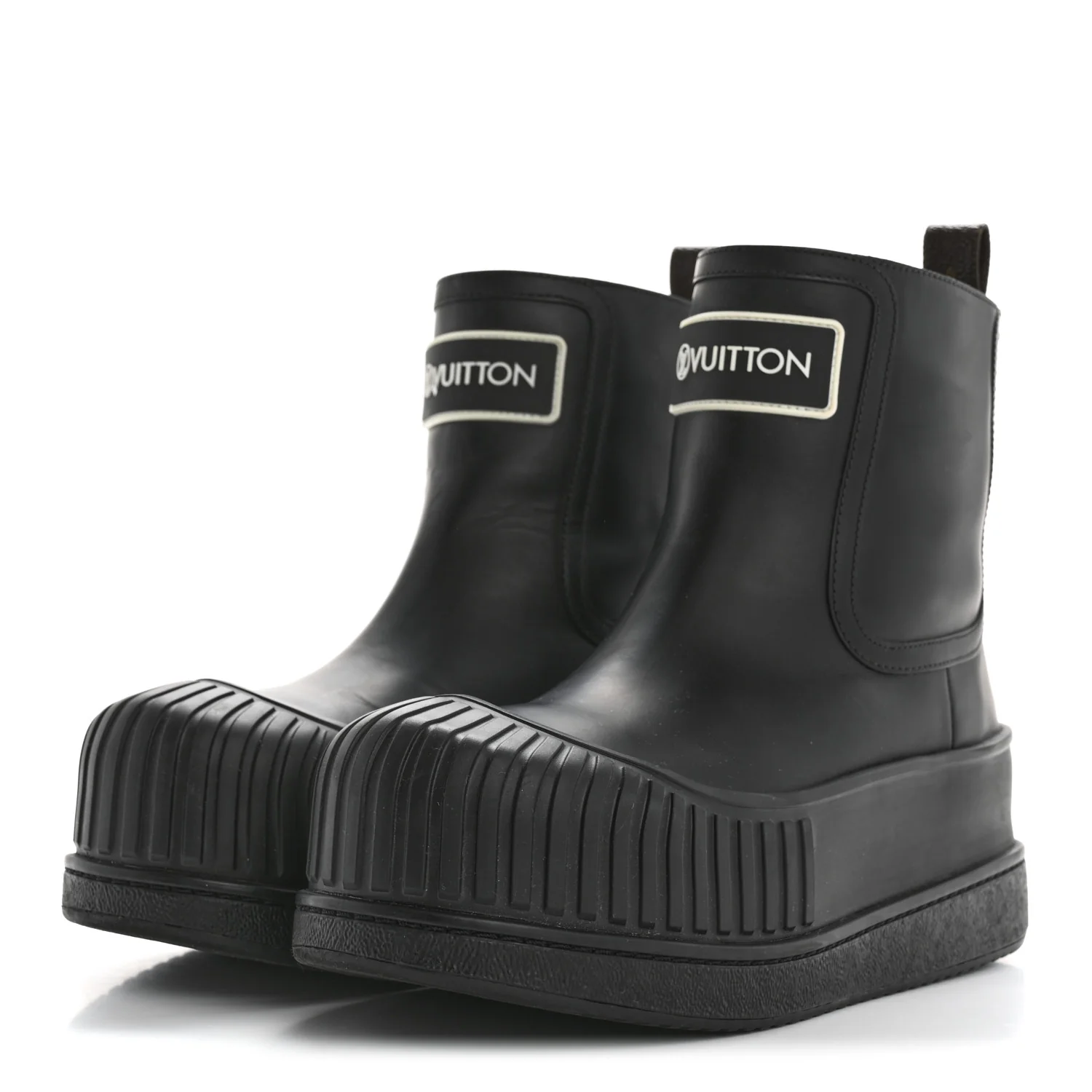 Calfskin Polar Flat Ankle Boots 38 Black - Top Club