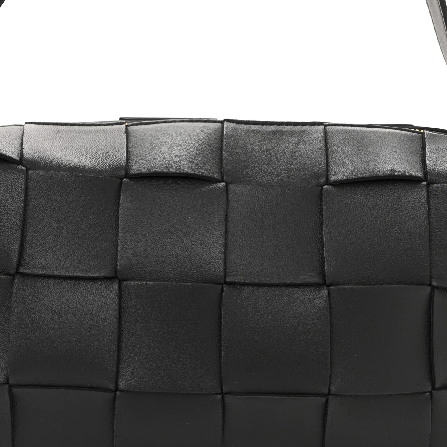 Lambskin Maxi Intrecciato Brick Cassette Bag Black - Top Club