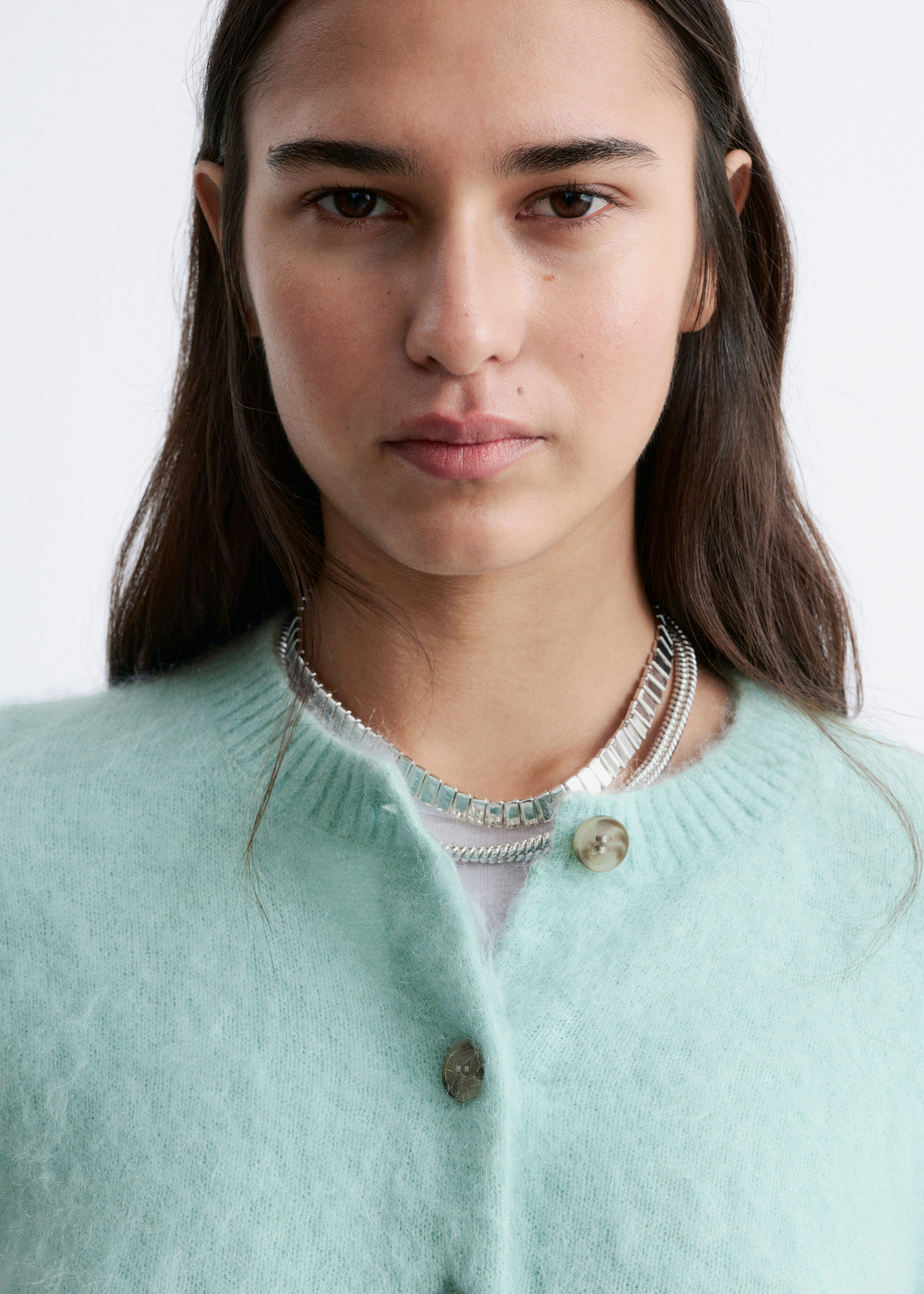& Other Stories MOHAIR-BLEND BRUSHED CARDIGAN