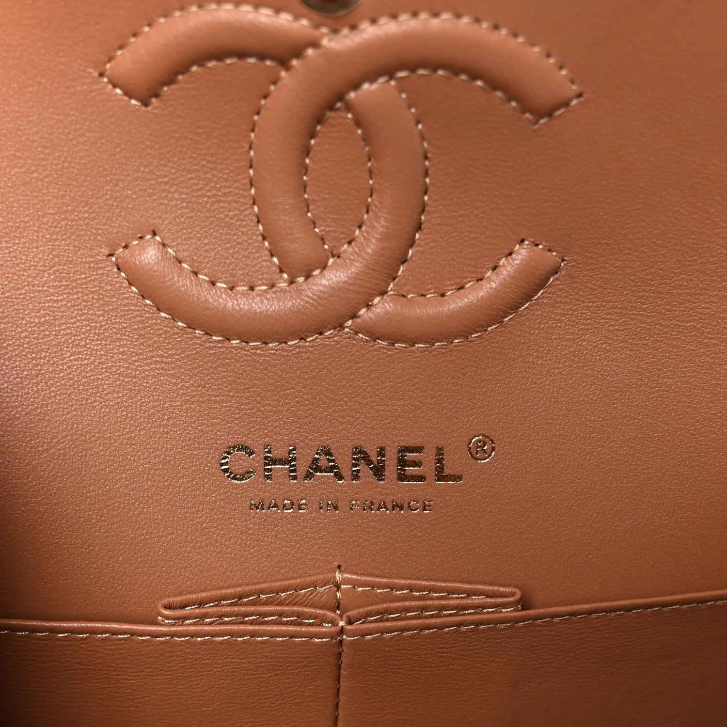 Lambskin Quilted Small Double Flap Brown - Top Club