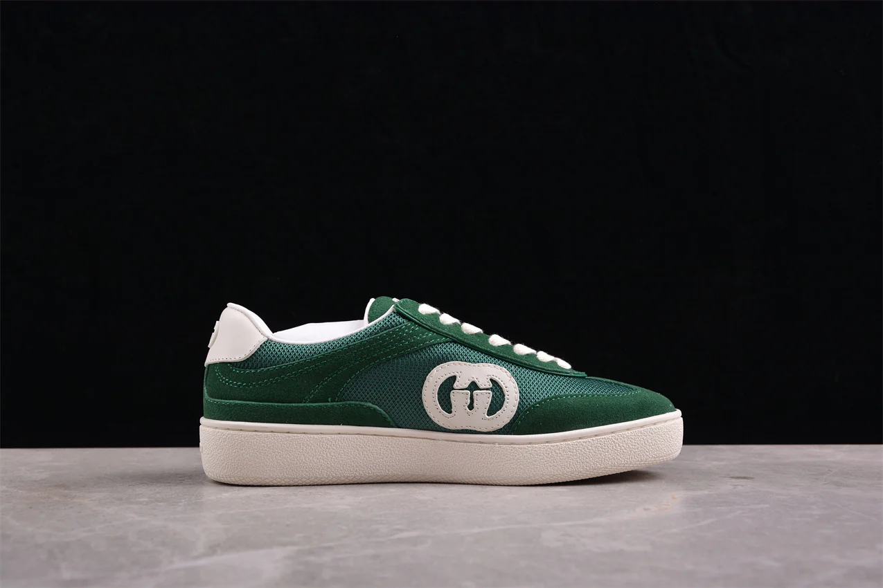 Gucci Interlocking G Green Suede Low Top Sneakers - Sneaker Replica Workshop