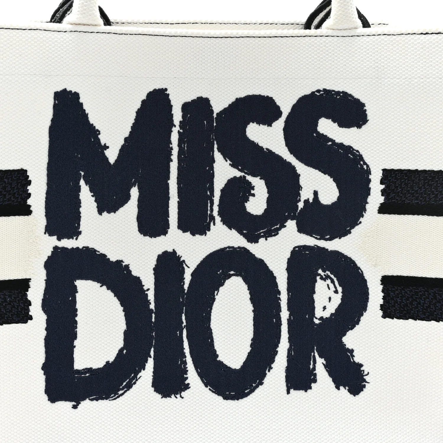Canvas Embroidered Medium Miss Dior Graffiti Book Tote Navy White - Top Club