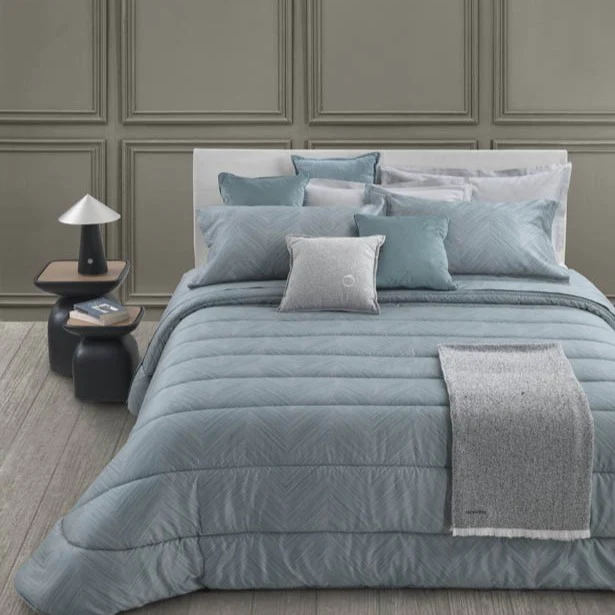 Trapunta In Raso Di Cotone Herringbone Matrimoniale