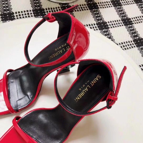 Saint Opyum 110mm Sandals Red Palent Leather - Top Club