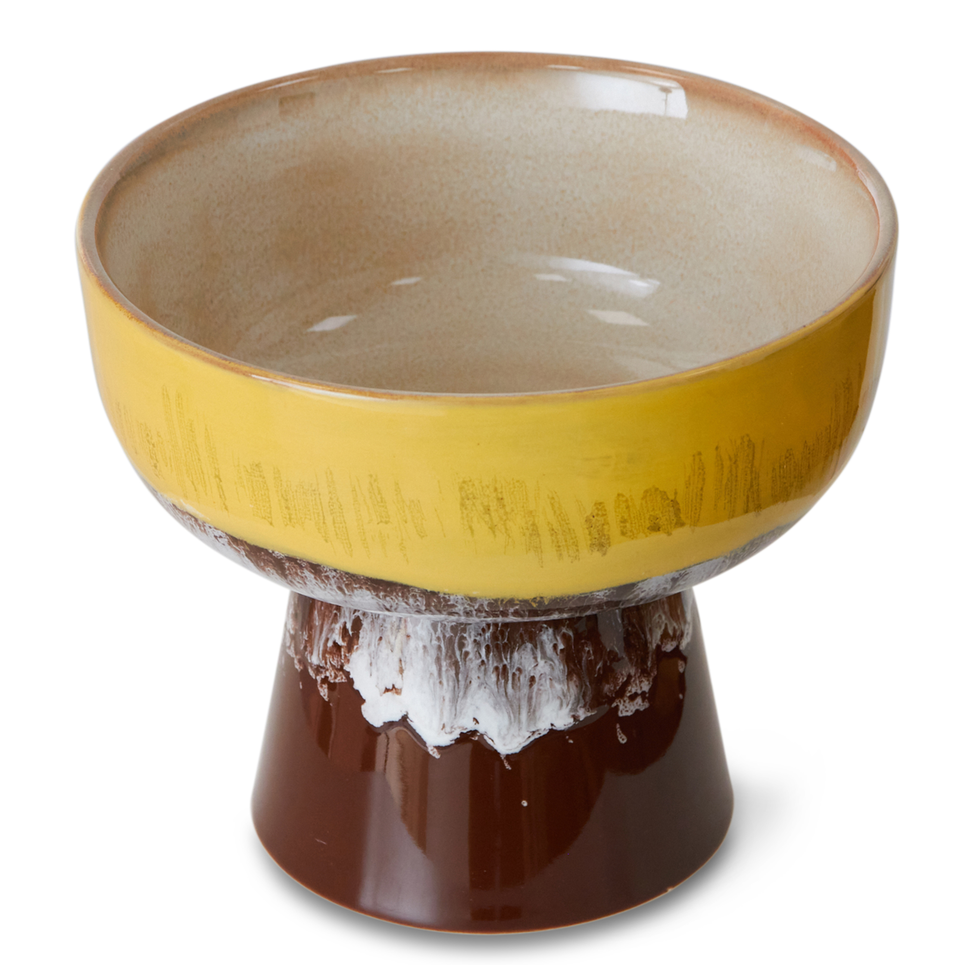 Servies 70s ceramics tapas schaal op voet L creek