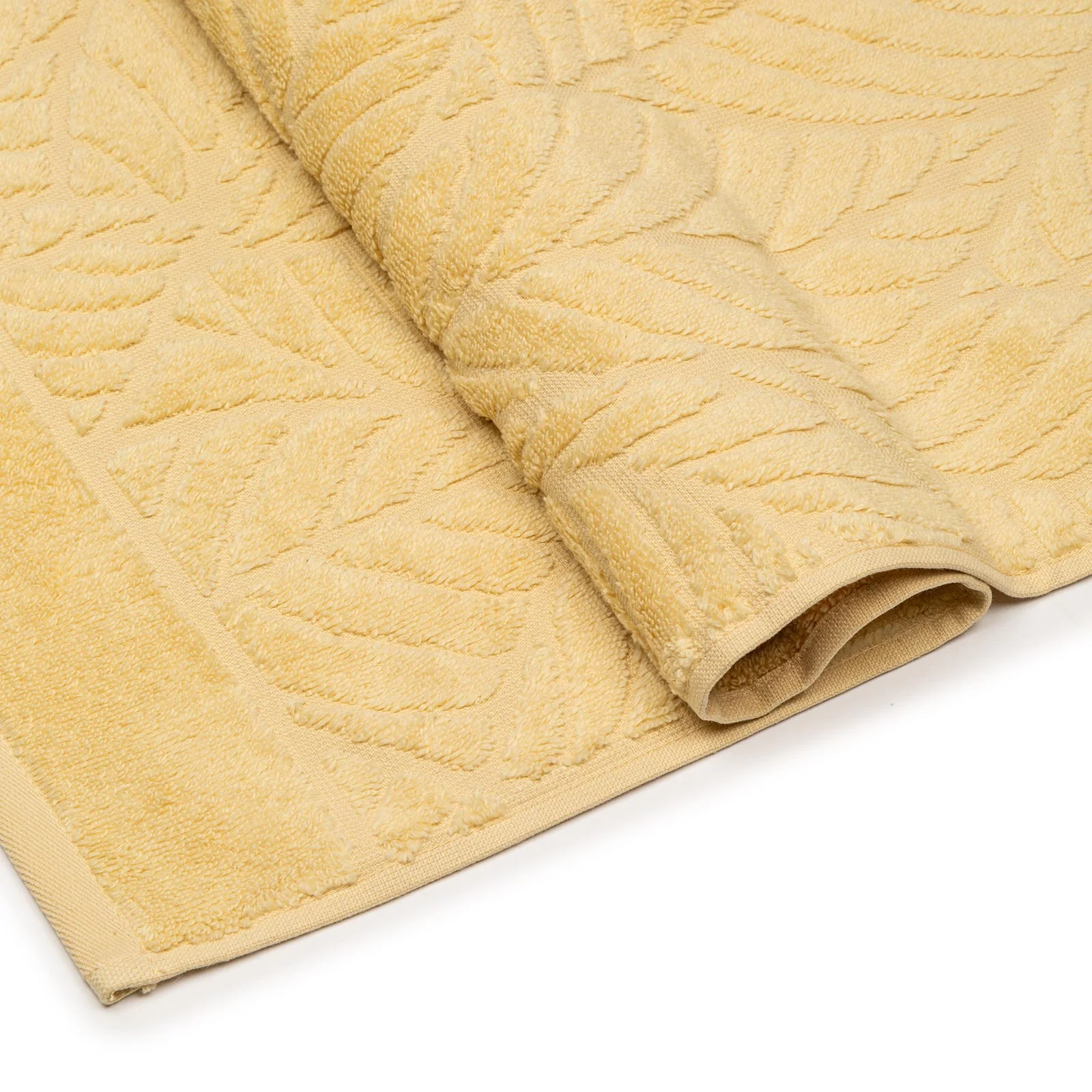 Telo Bagno In Cotone Foglie Cm. 100X150 Miele Primanatura