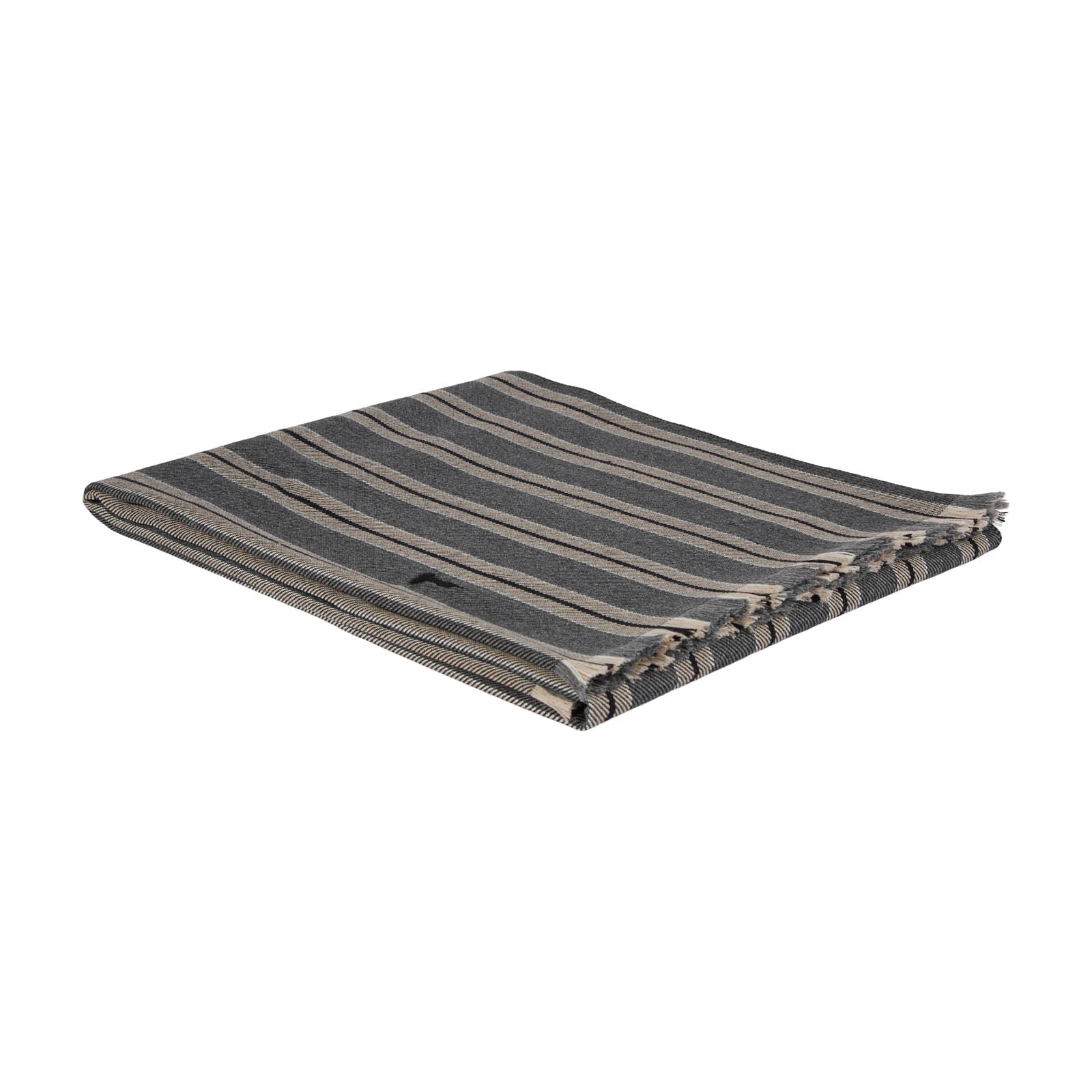 Telo Arredo Copridivano In Plaid Grandecor In Tinto In Filo Regimental 170X240 Grigio Trussardi