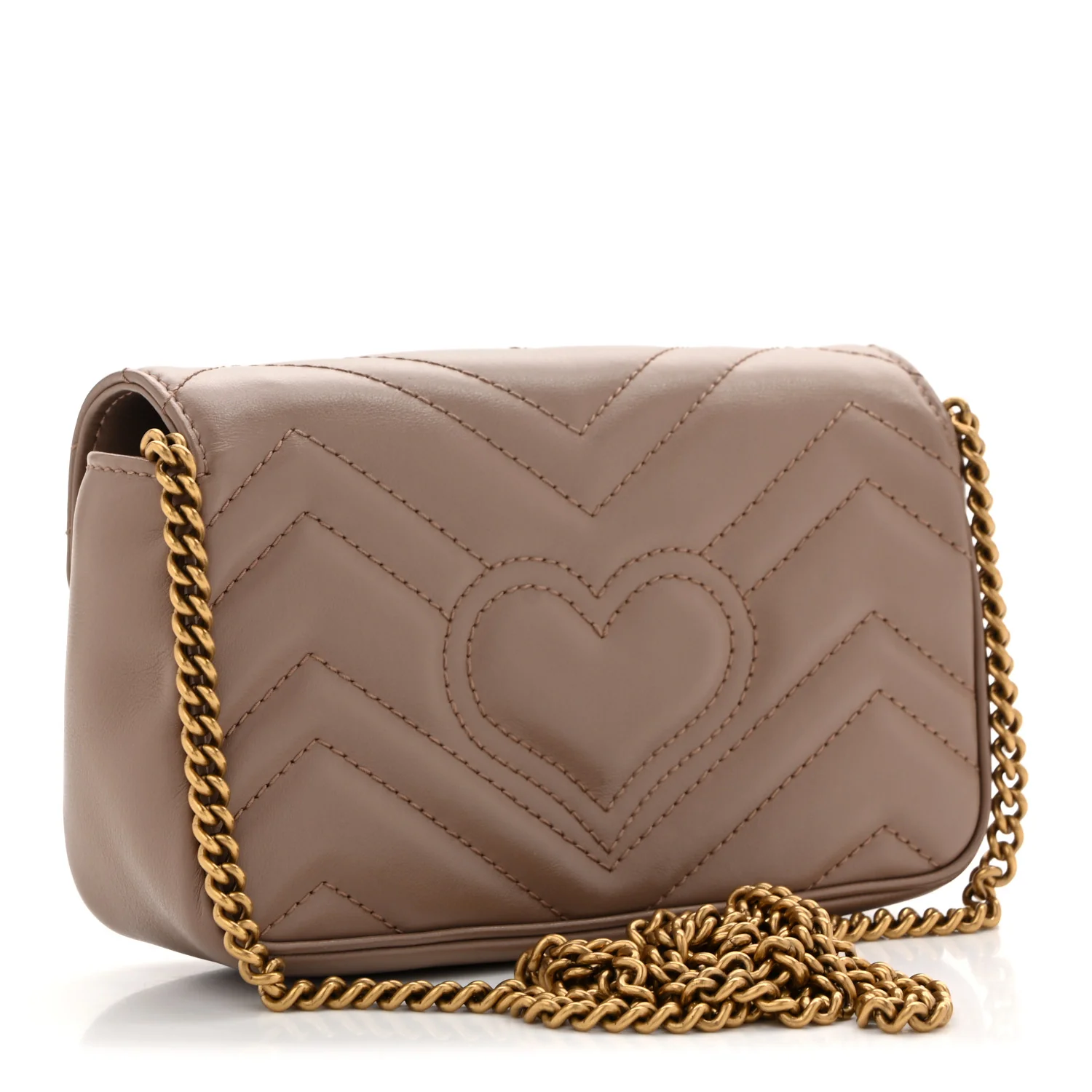 Calfskin Matelasse Super Mini GG Marmont Shoulder Bag Porcelain Rose - Top Club