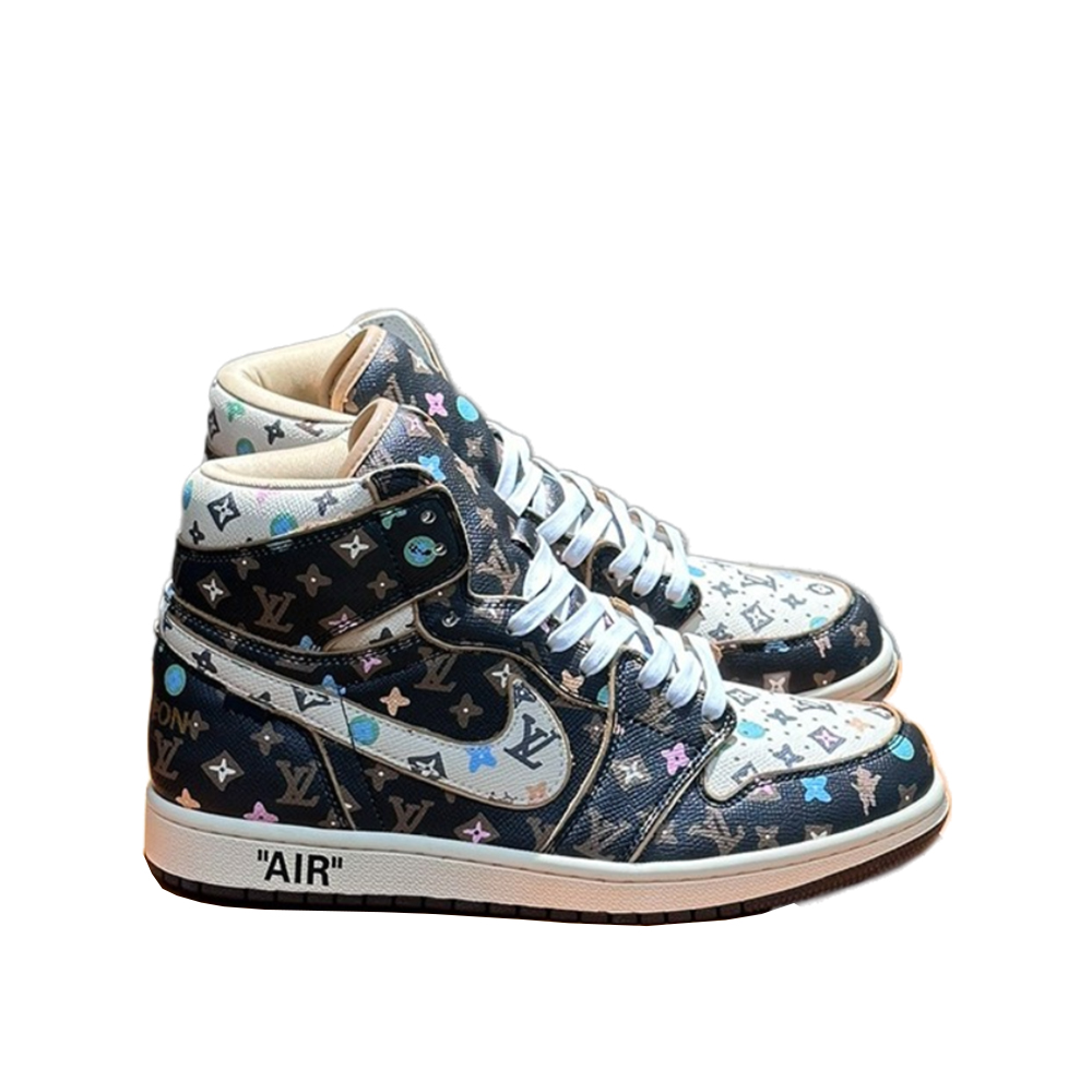 Louis Vuitton X Nike Co-Branded High Top Casual Mens Sneakers (Replica) - Sneaker Replica Workshop