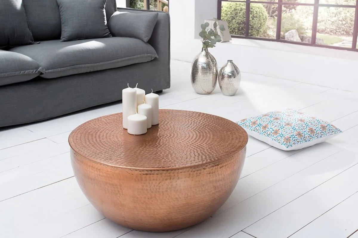 Luxury coffee table copper 68 cm aluminum - living room salon table - unique