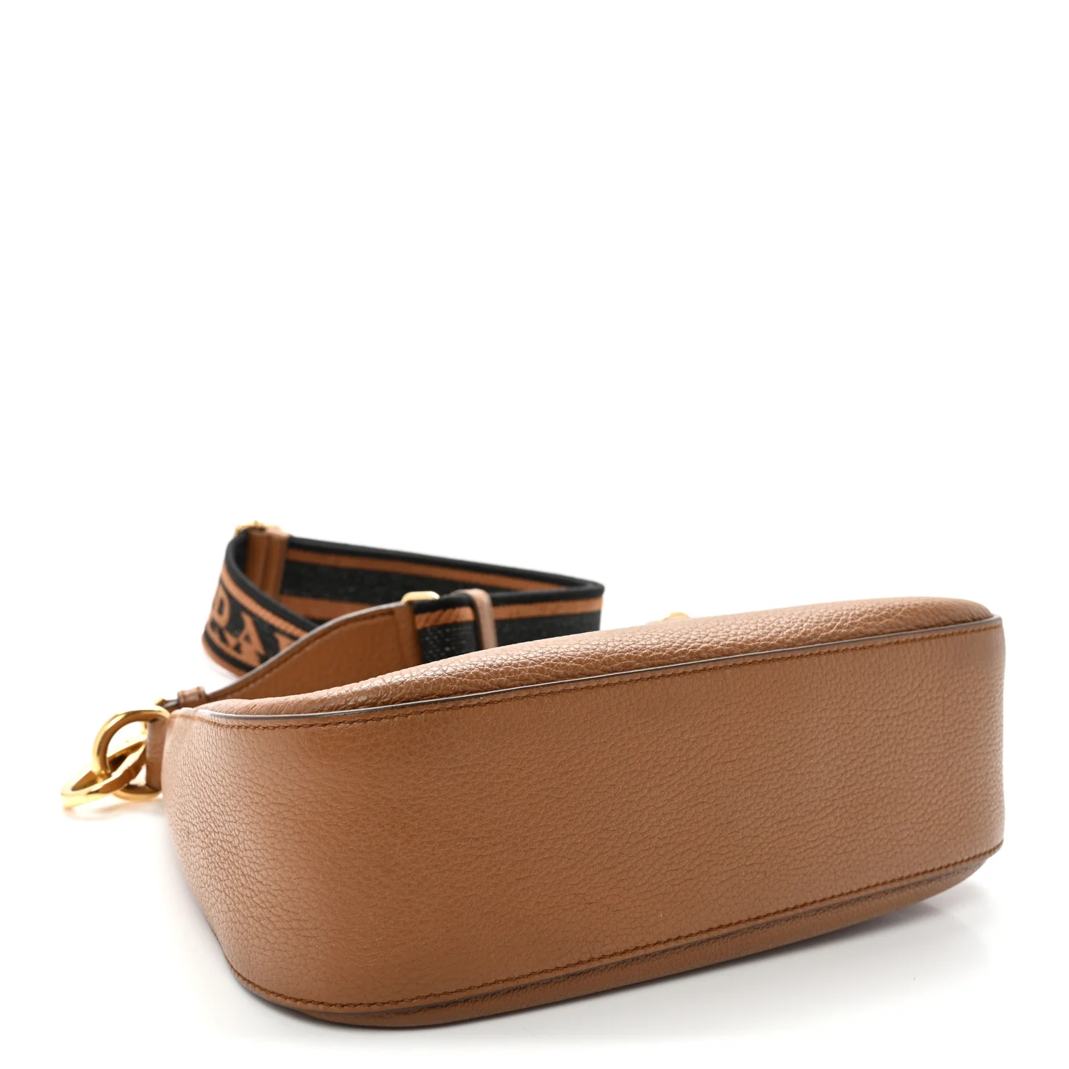 Vitello Daino Soft Zippered Hobo Shoulder Bag Caramel - Top Club