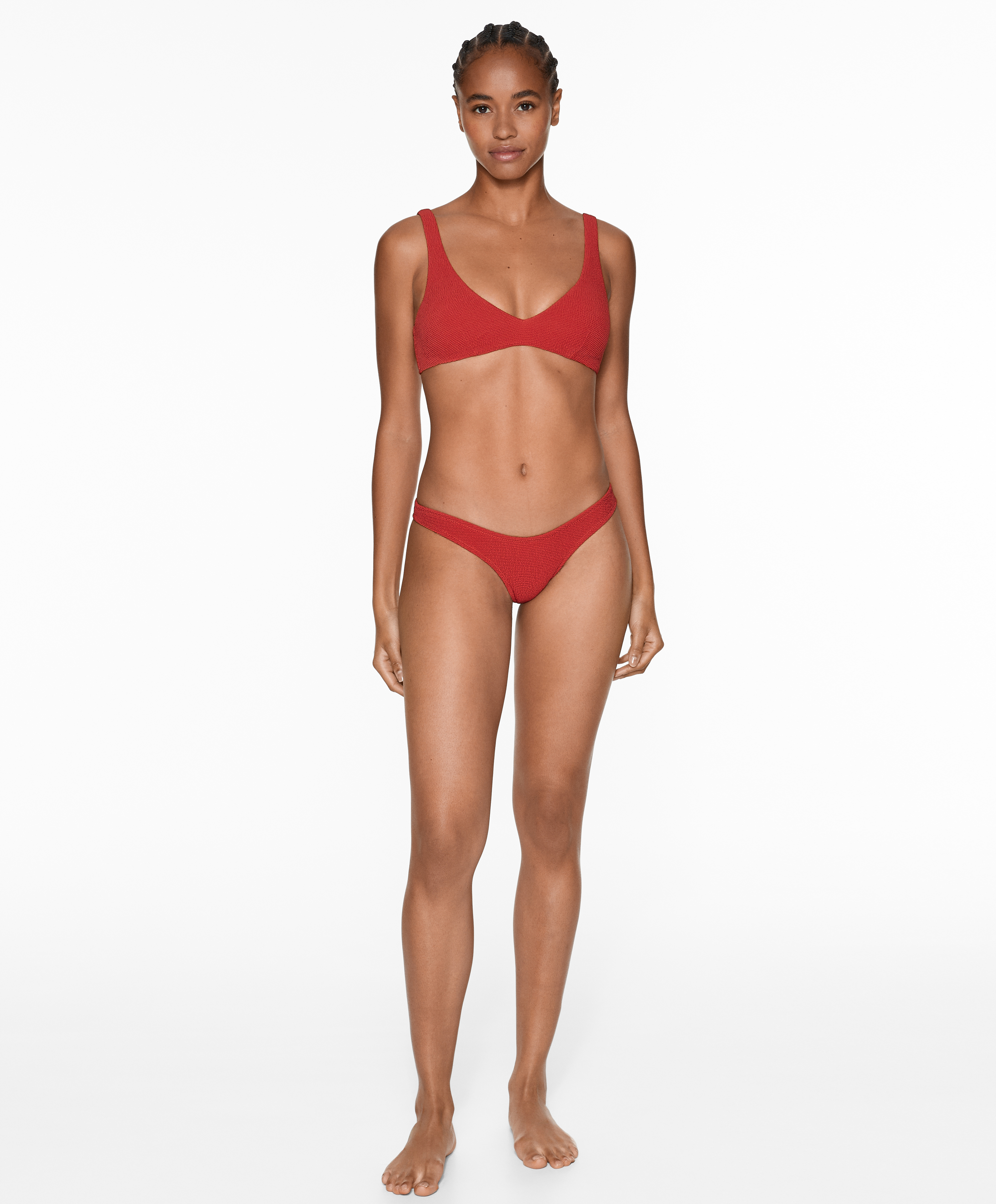 OYSHO U-cut crinkle Brazilian bikini briefs