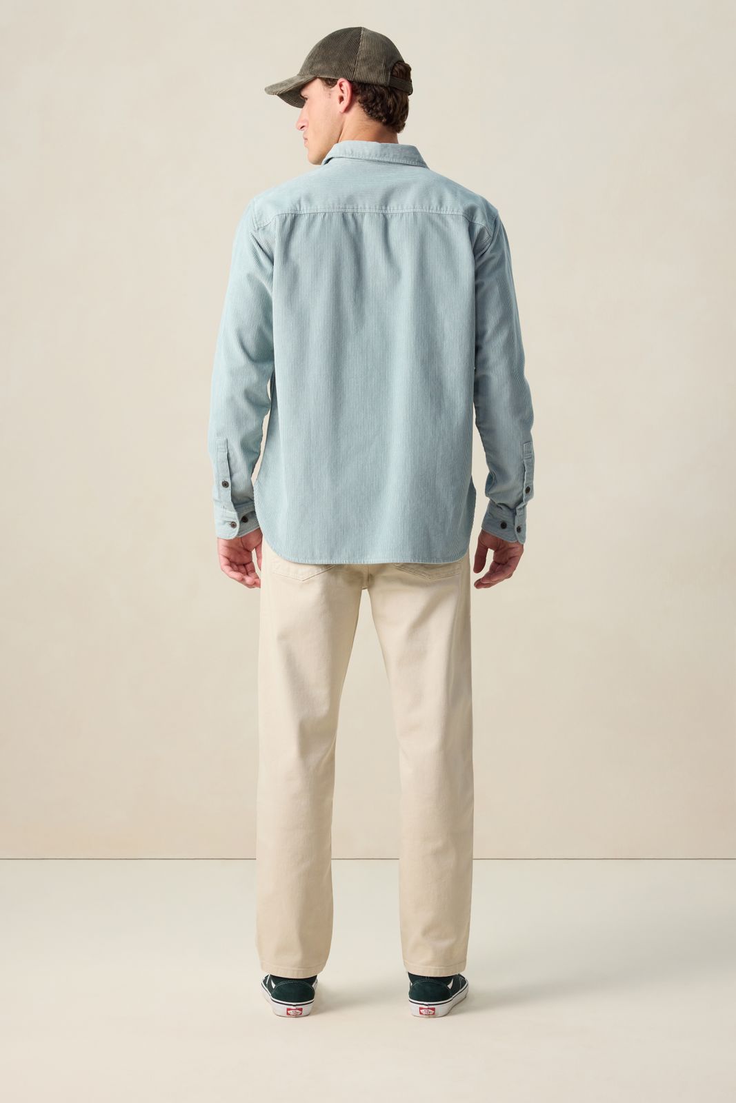 Beige mid-rise chino