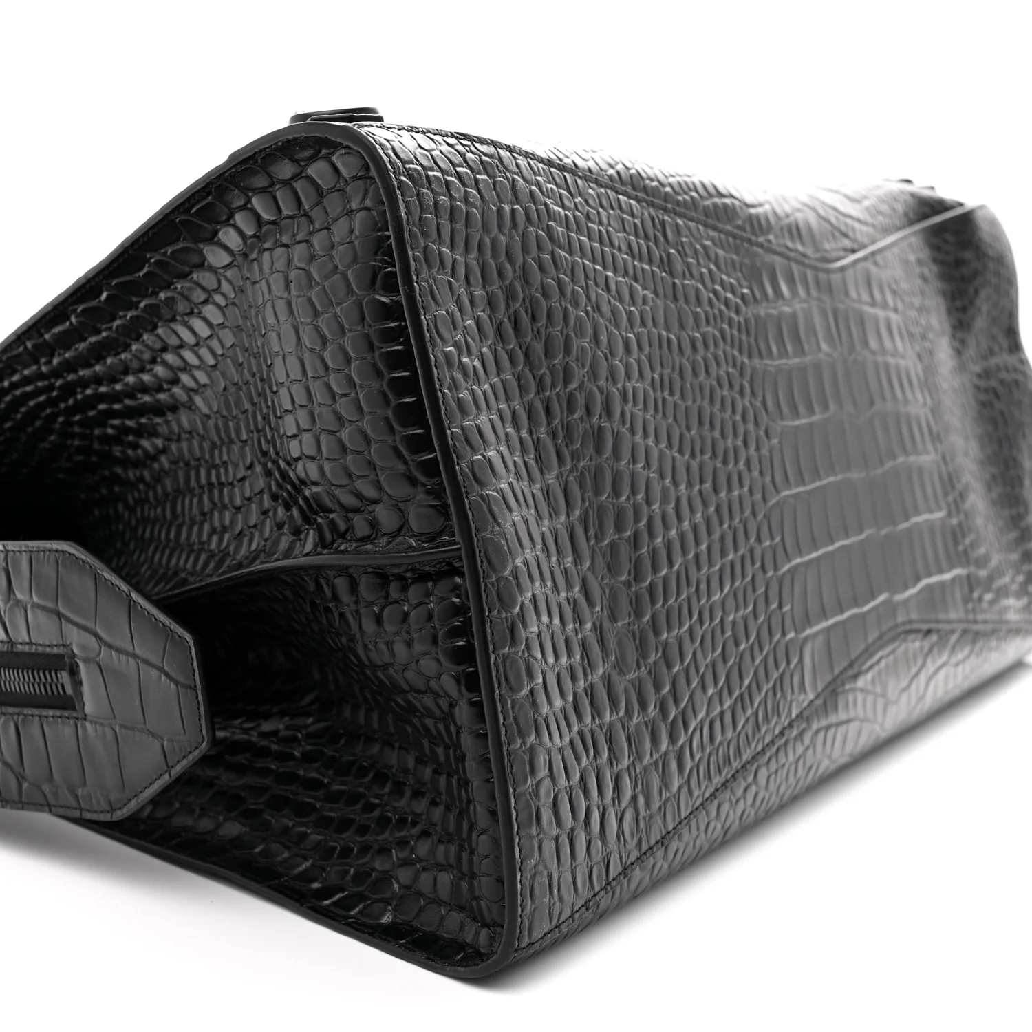 Semi Matte Calfskin Crocodile Embossed Neo Classic Black Hardware Large City Black - Top Club