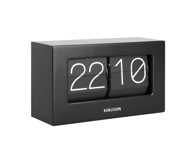 Wall / Table clock Boxed Flip matt black