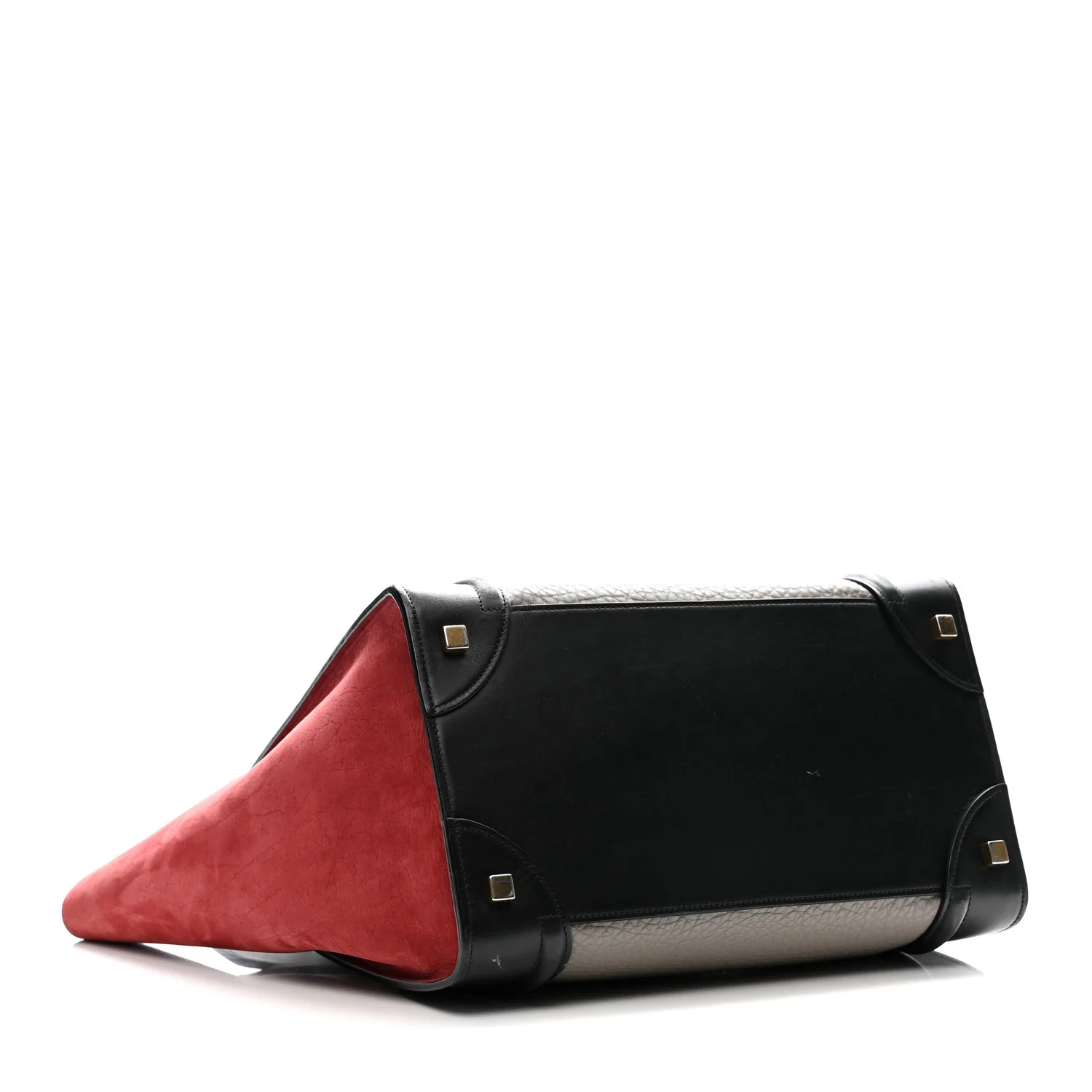 Bullhide Calfskin Suede Mini Tri-Color Luggage Dark Ruby - Top Club