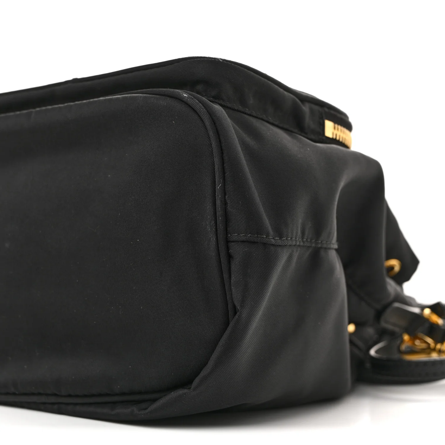 Saffiano Tessuto Nylon Mini Bucket Crossbody Bag Black - Top Club
