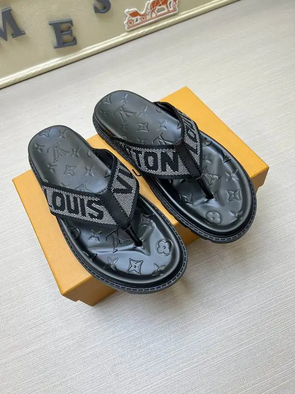 Louis Vuitton Men's Logo Print Flip Flops For Casual Luxury Footwear - Sneaker Replica Workshop