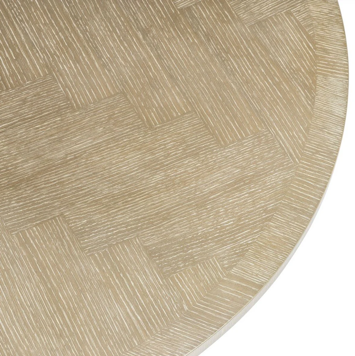 Luxury dining table natural color / brass Ø 140 x H. 76 cm - Round kitchen table - Luxury dining room furniture
