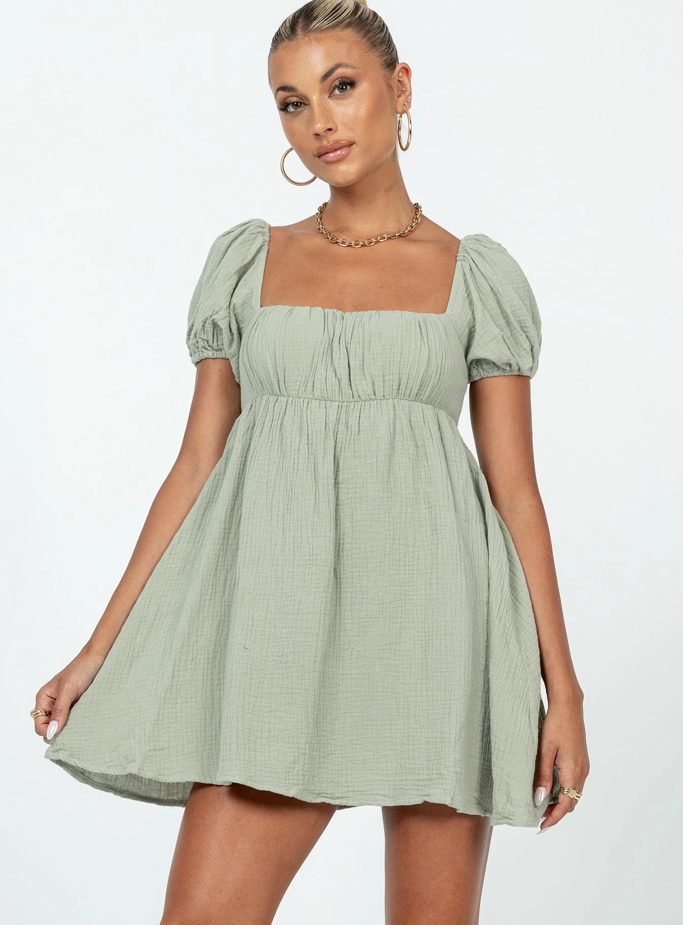 Let's Dance Mini Dress Sage